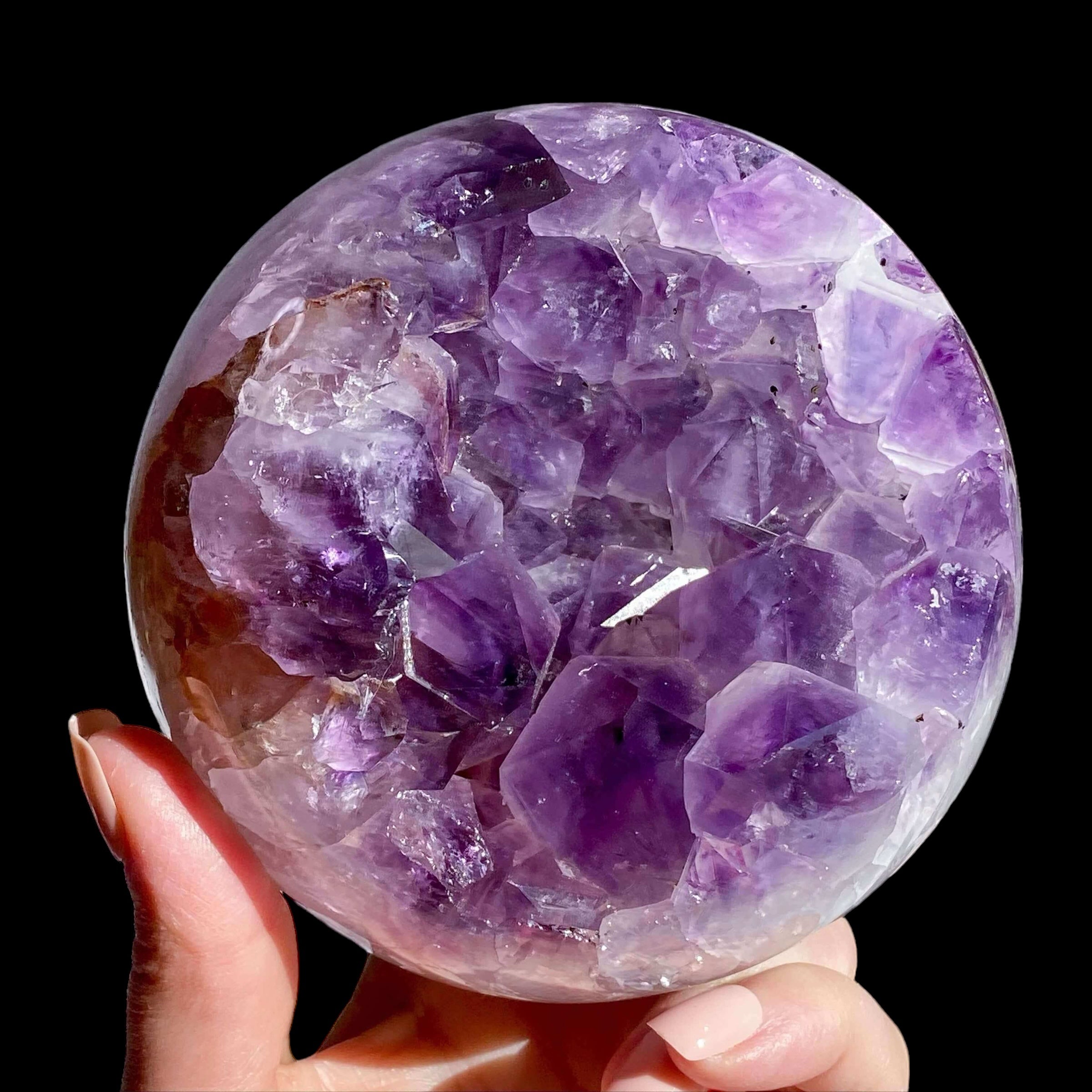 Amethyst Geode Sphere for Balance and Intuition | Stock F Mooncat Crystals