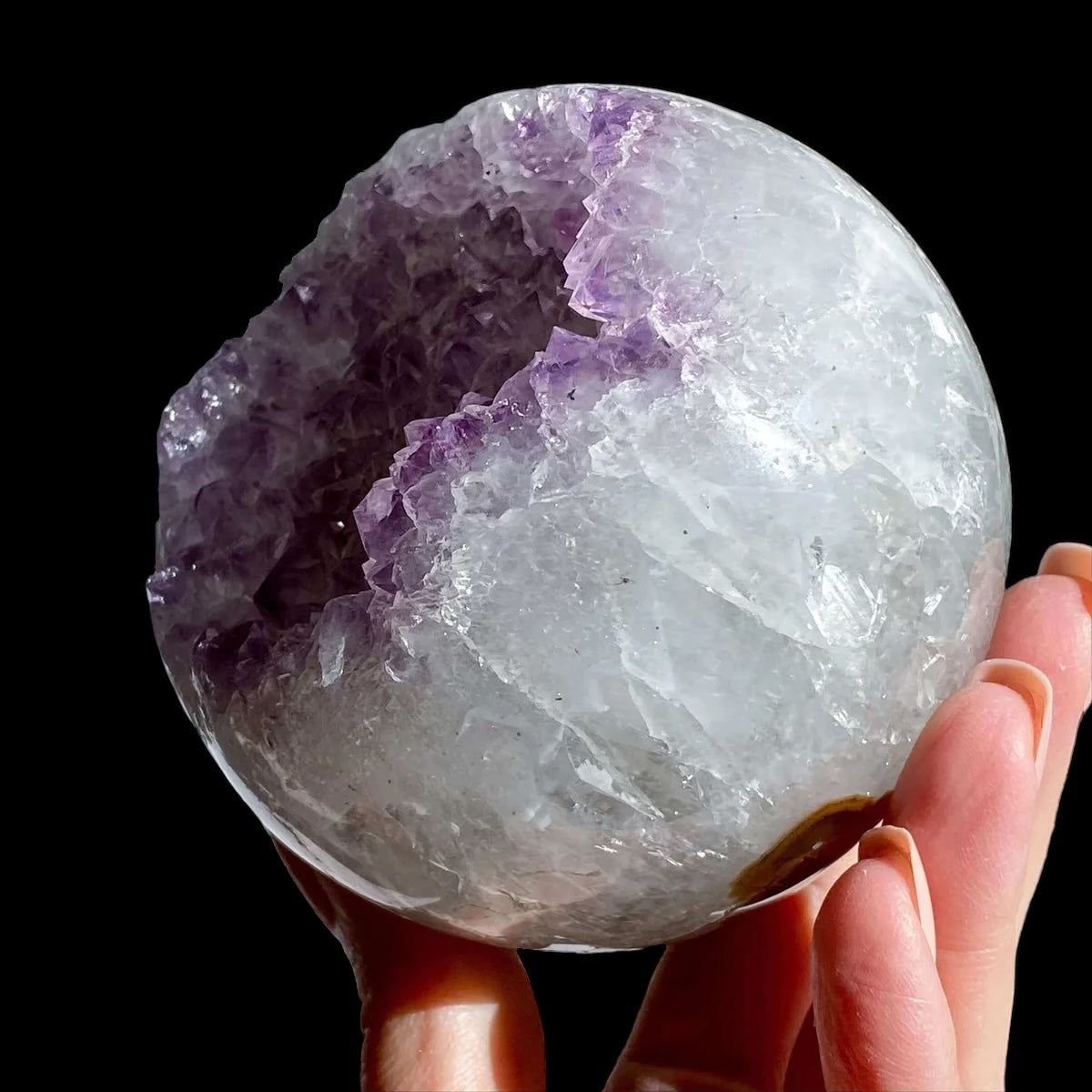 Amethyst Geode Sphere for Balance and Intuition | Stock J Mooncat Crystals