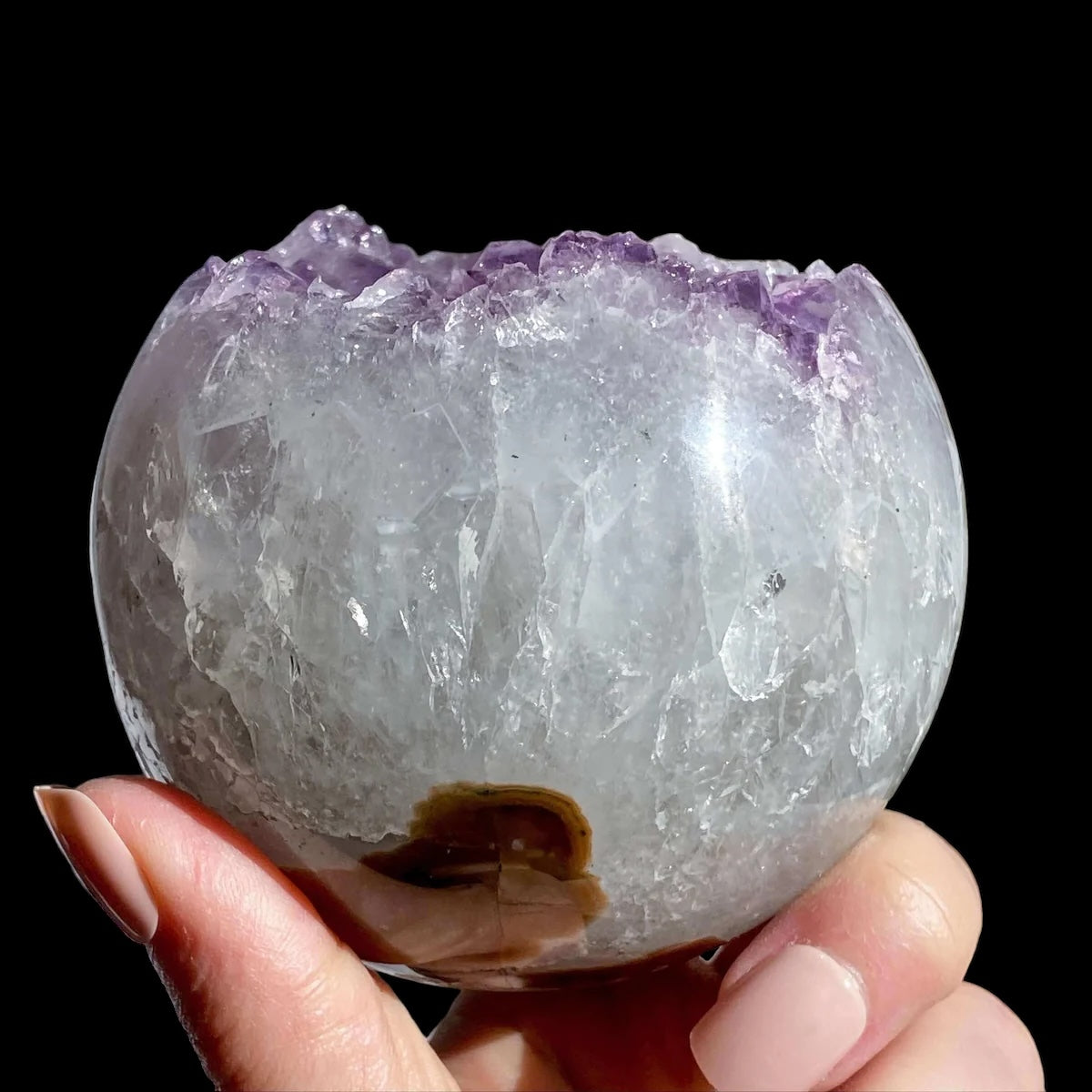 Amethyst Geode Sphere for Balance and Intuition | Stock J Mooncat Crystals