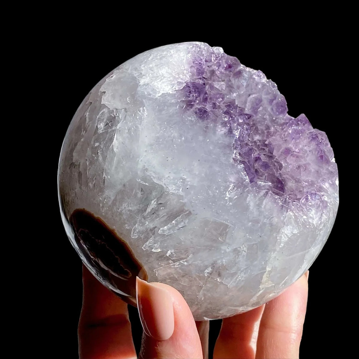 Amethyst Geode Sphere for Balance and Intuition | Stock J Mooncat Crystals