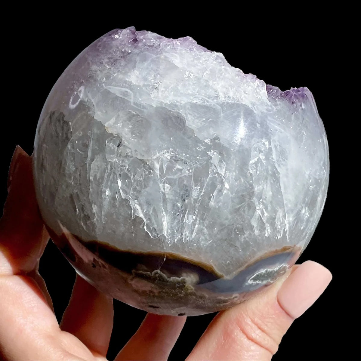 Amethyst Geode Sphere for Balance and Intuition | Stock J Mooncat Crystals