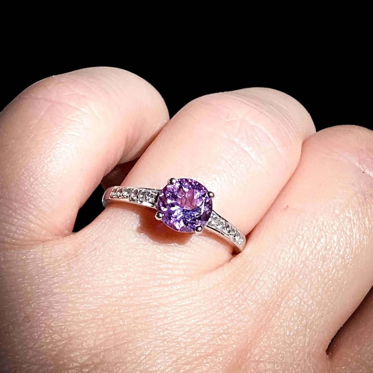 Amethyst Ring for Balance and Intuition | Size 8 Mooncat Crystals