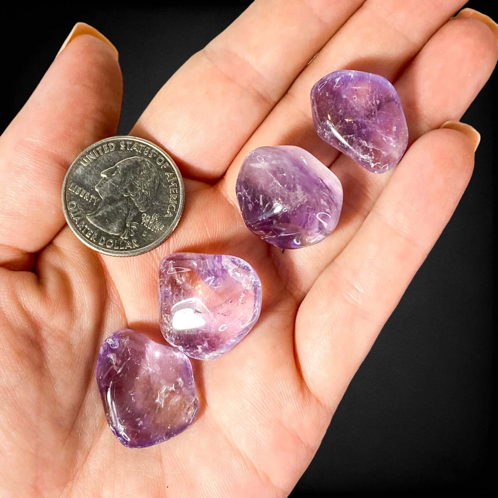 Ametrine Tumbles for Duality and Integration (Choose Size and Quantity) Mooncat Crystals