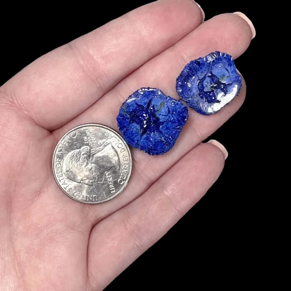 Azurite Blueberry Nodule Pair for Intuition and Activation | Stock A Mooncat Crystals