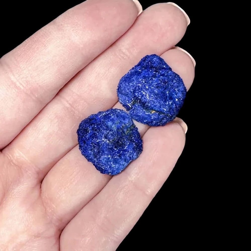 Azurite Blueberry Nodule Pair for Intuition and Activation | Stock A Mooncat Crystals