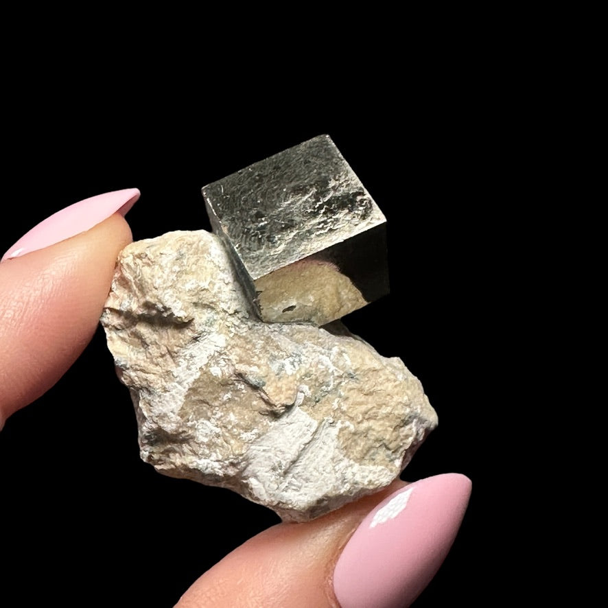 Pyrite Cube on Matrix