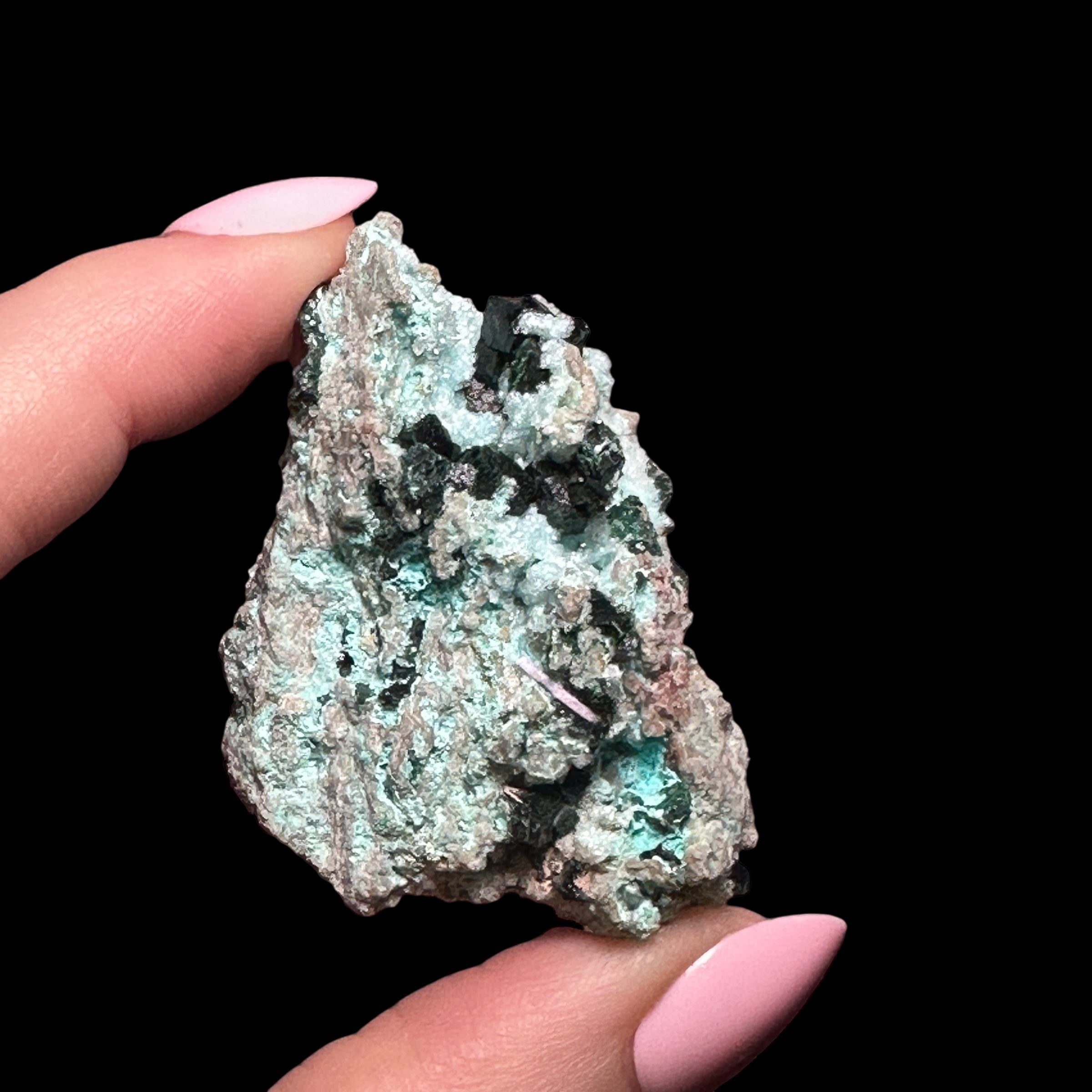 Chrysocolla with Malachite Crystals