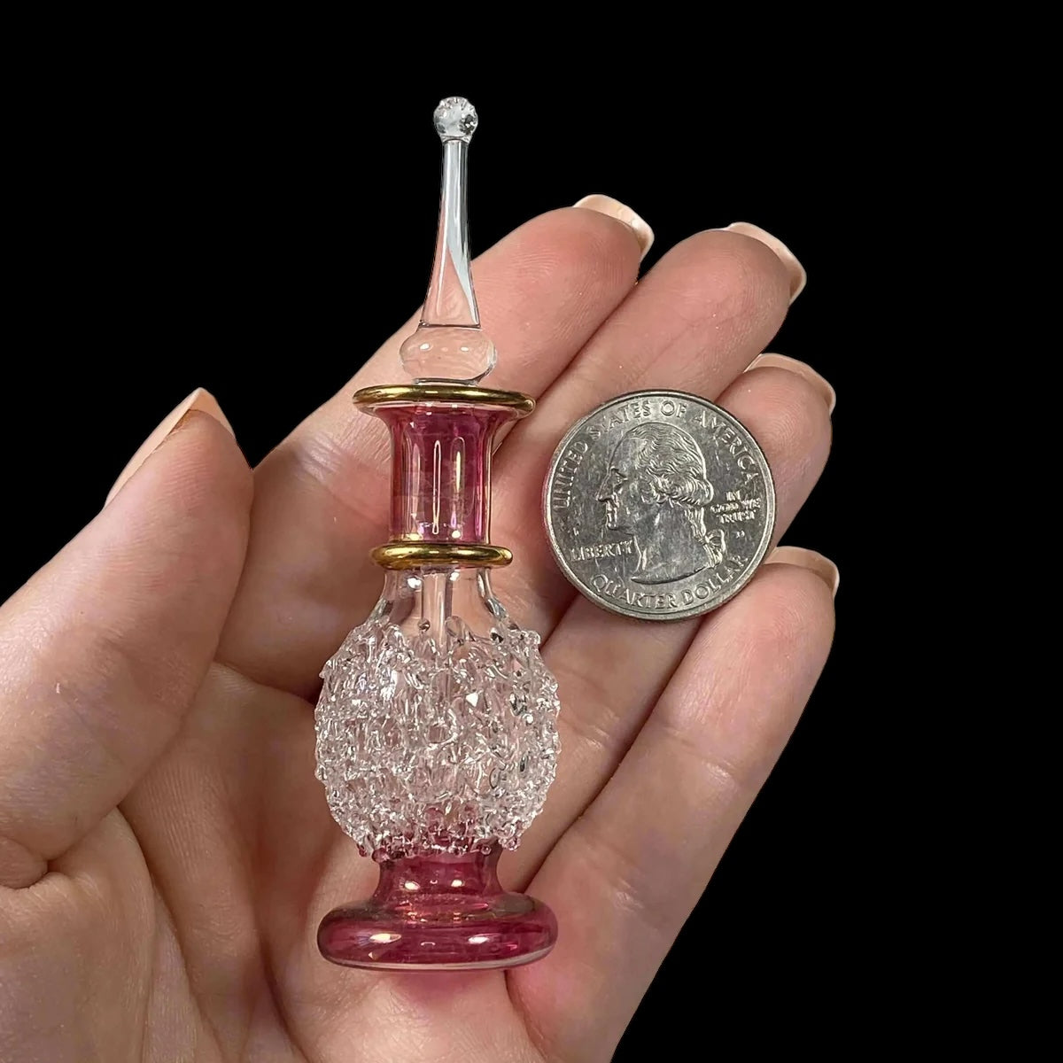 Hand-Painted Egyptian Glass Perfume Bottle | Stock B