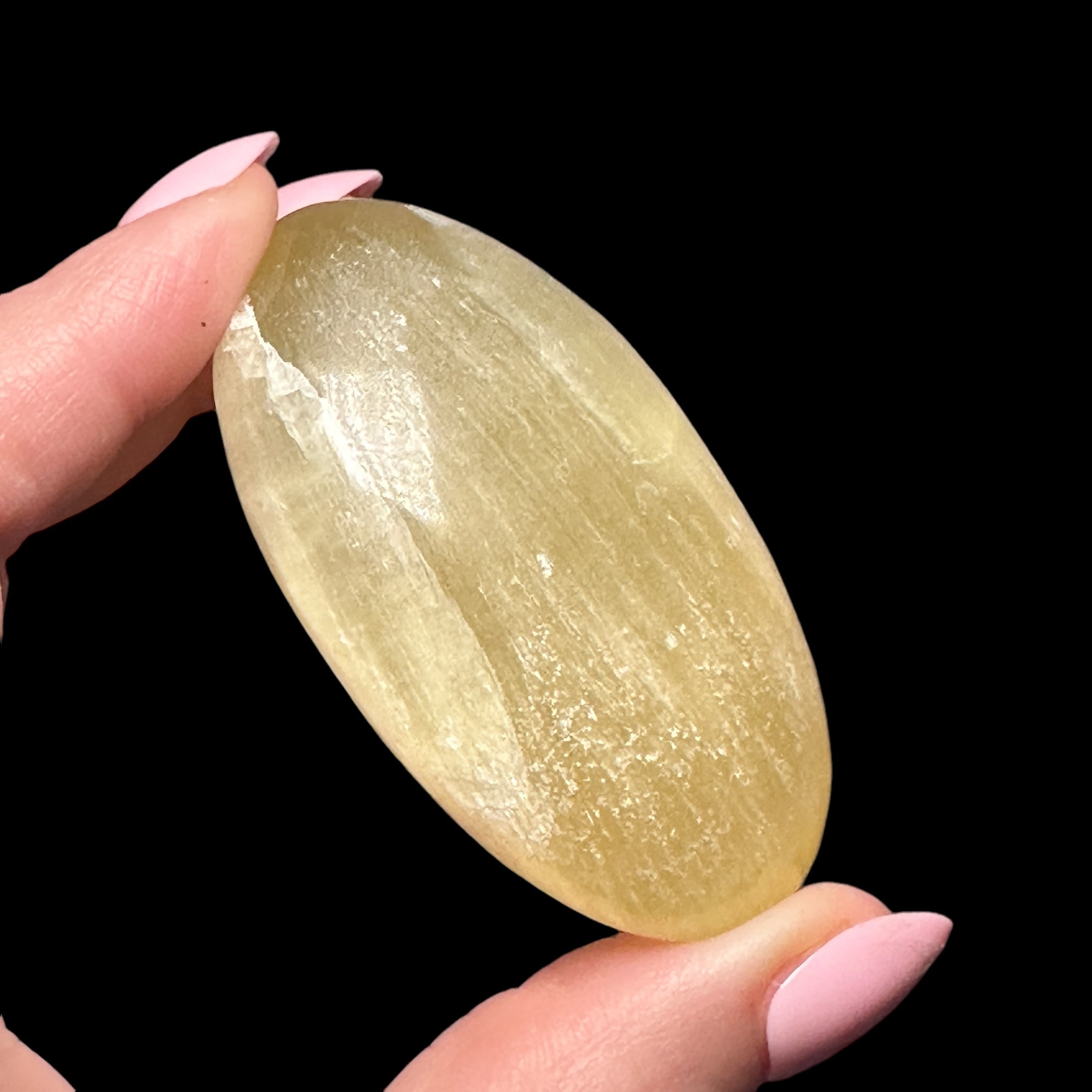 Lemon Calcite Palm Stone