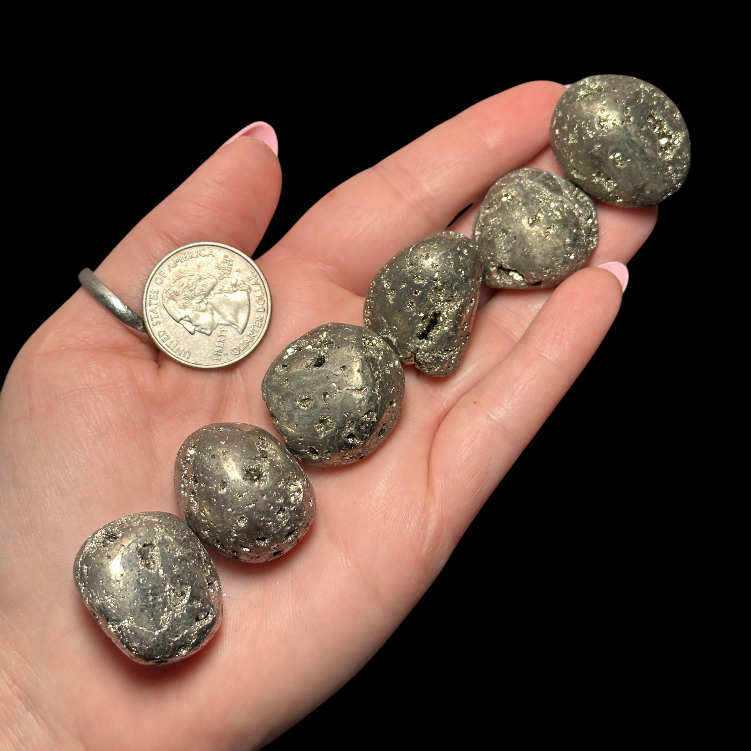 Pyrite Tumble for Confidence, Protection, & Abundance | 1 Piece