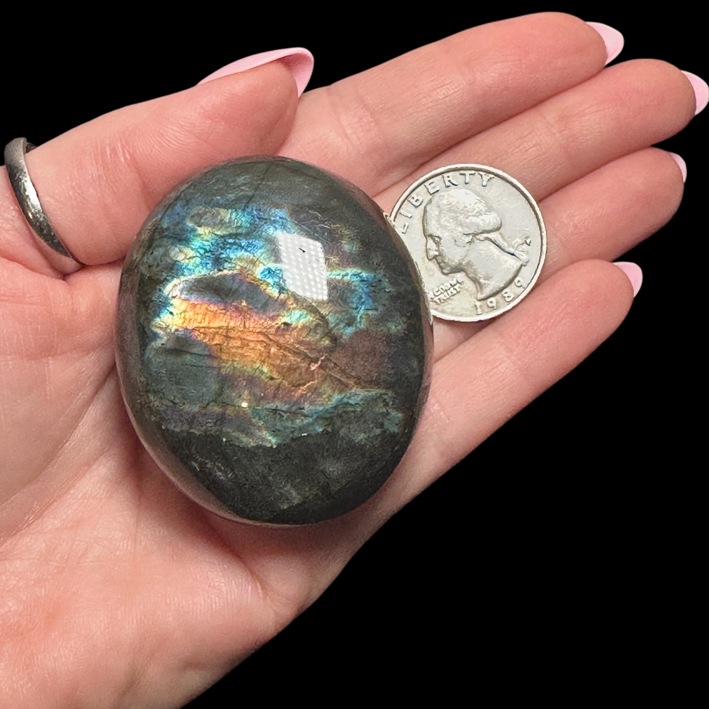 Labradorite Palm Stone | Stock A