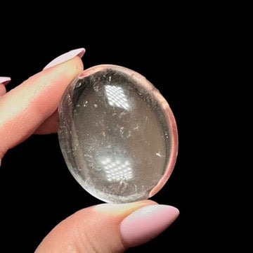 Water-Clear Quartz Palm Stone | Stock B