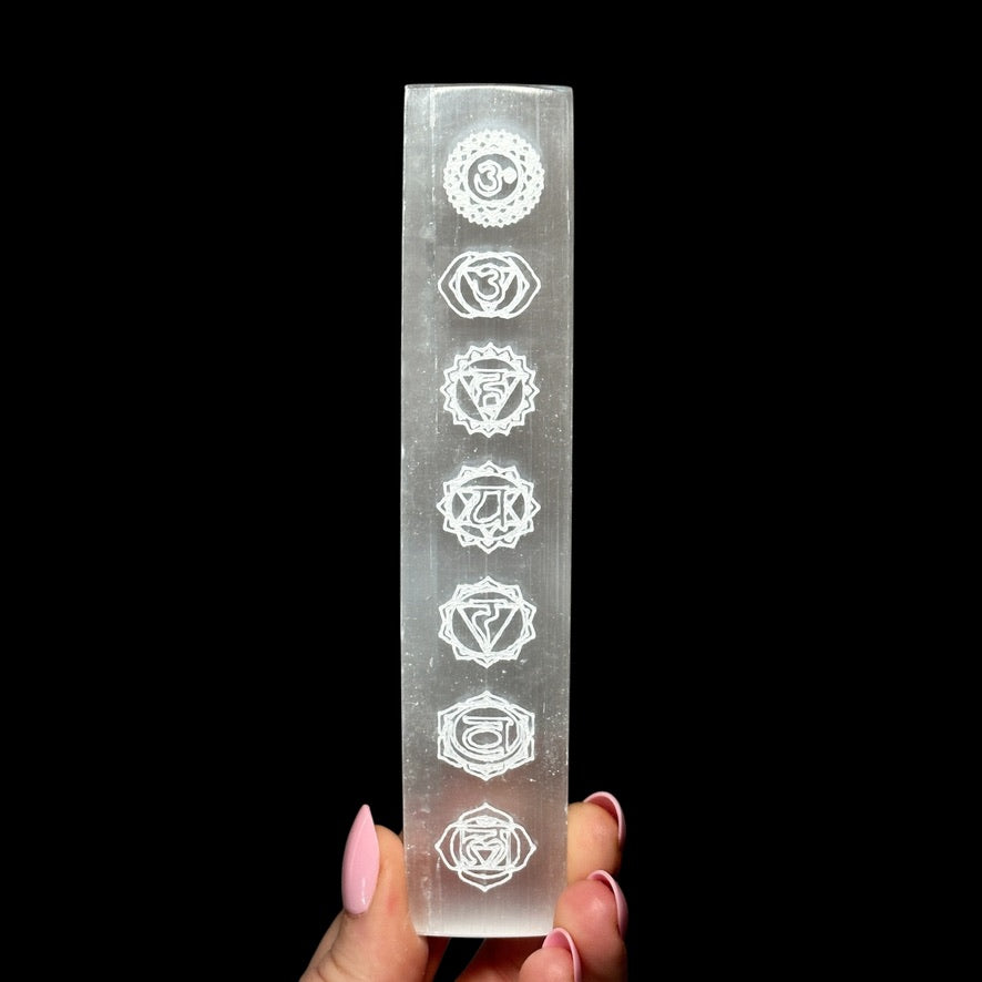 Selenite Chakra Wand