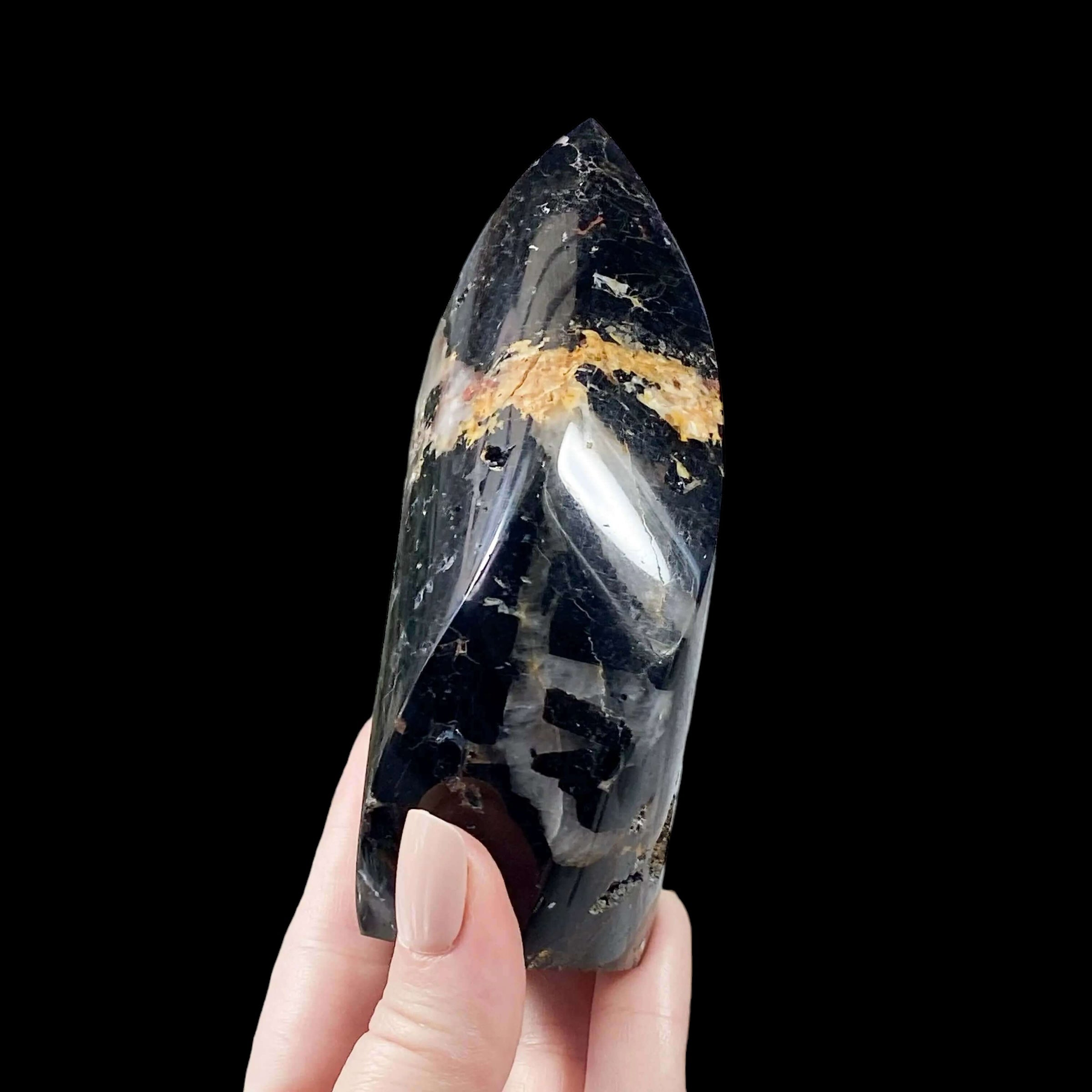 Black Tourmaline Flame for Protection + Balance | Stock B Mooncat Crystals