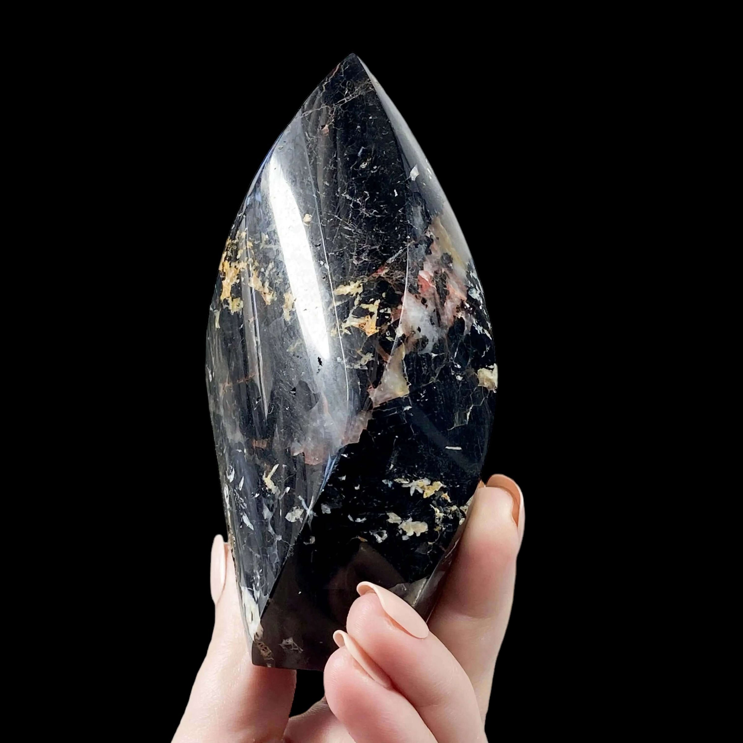 Black Tourmaline Flame for Protection + Balance | Stock B Mooncat Crystals