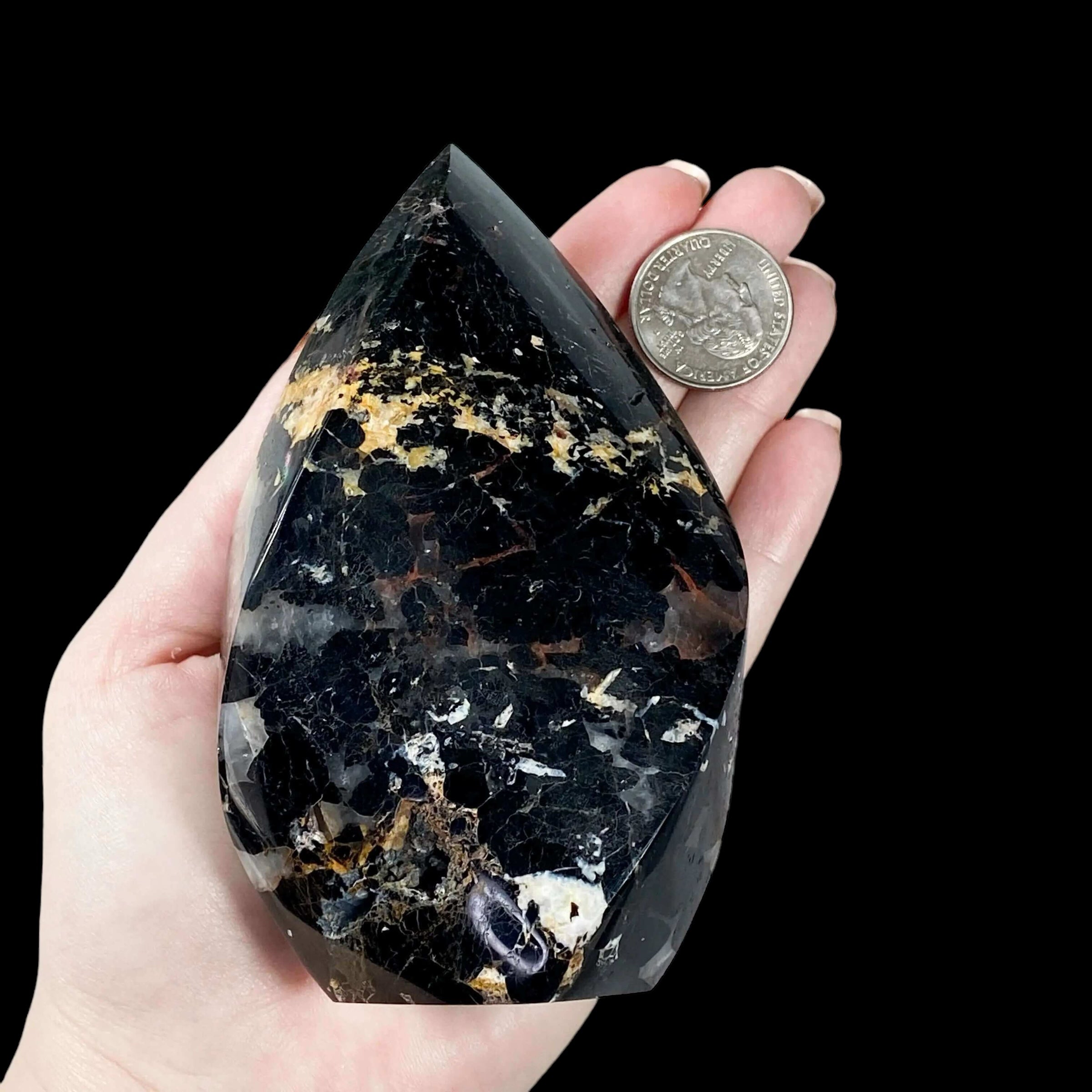 Black Tourmaline Flame for Protection + Balance | Stock B Mooncat Crystals