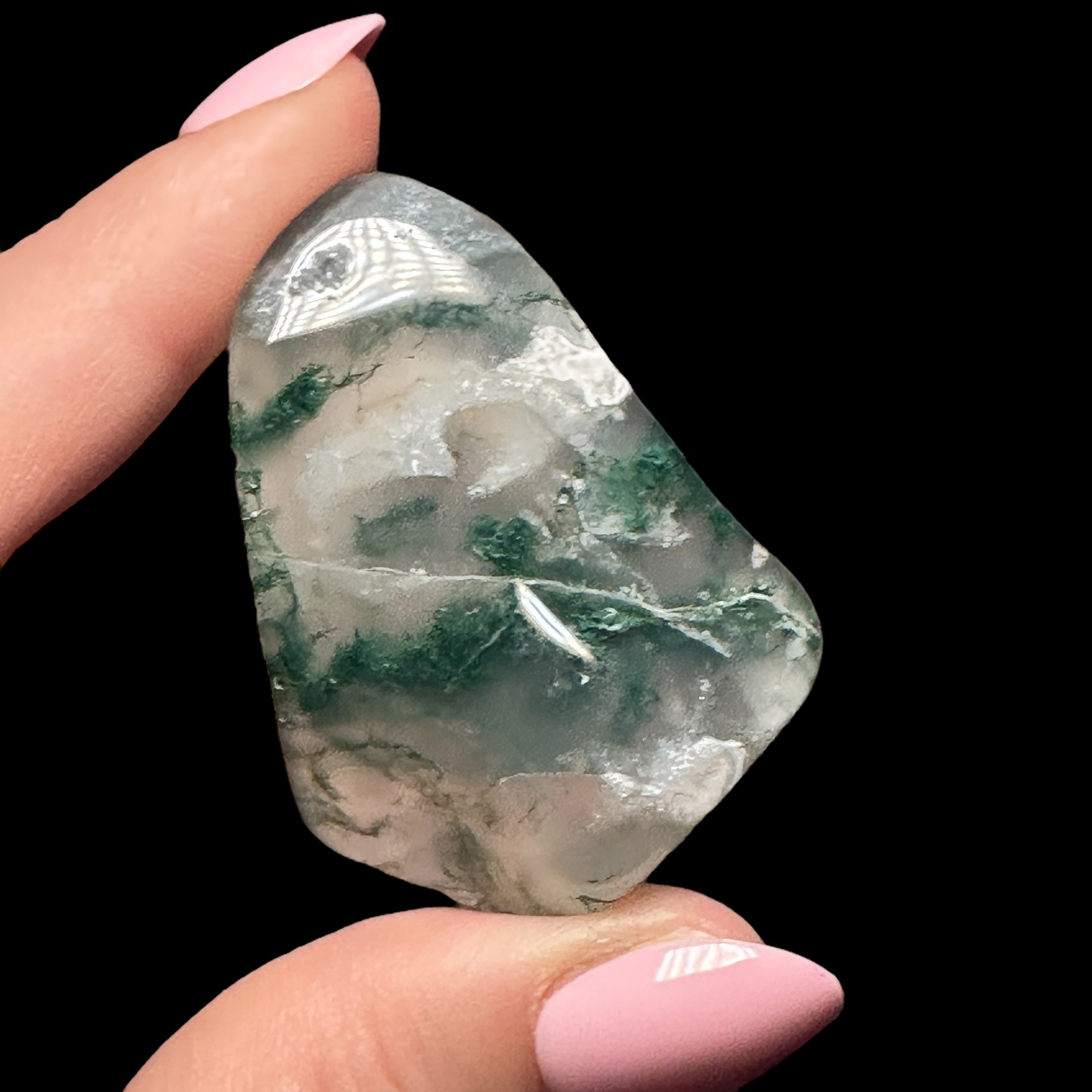 Moss Agate Freeform for Growth, Stability, & Renewal