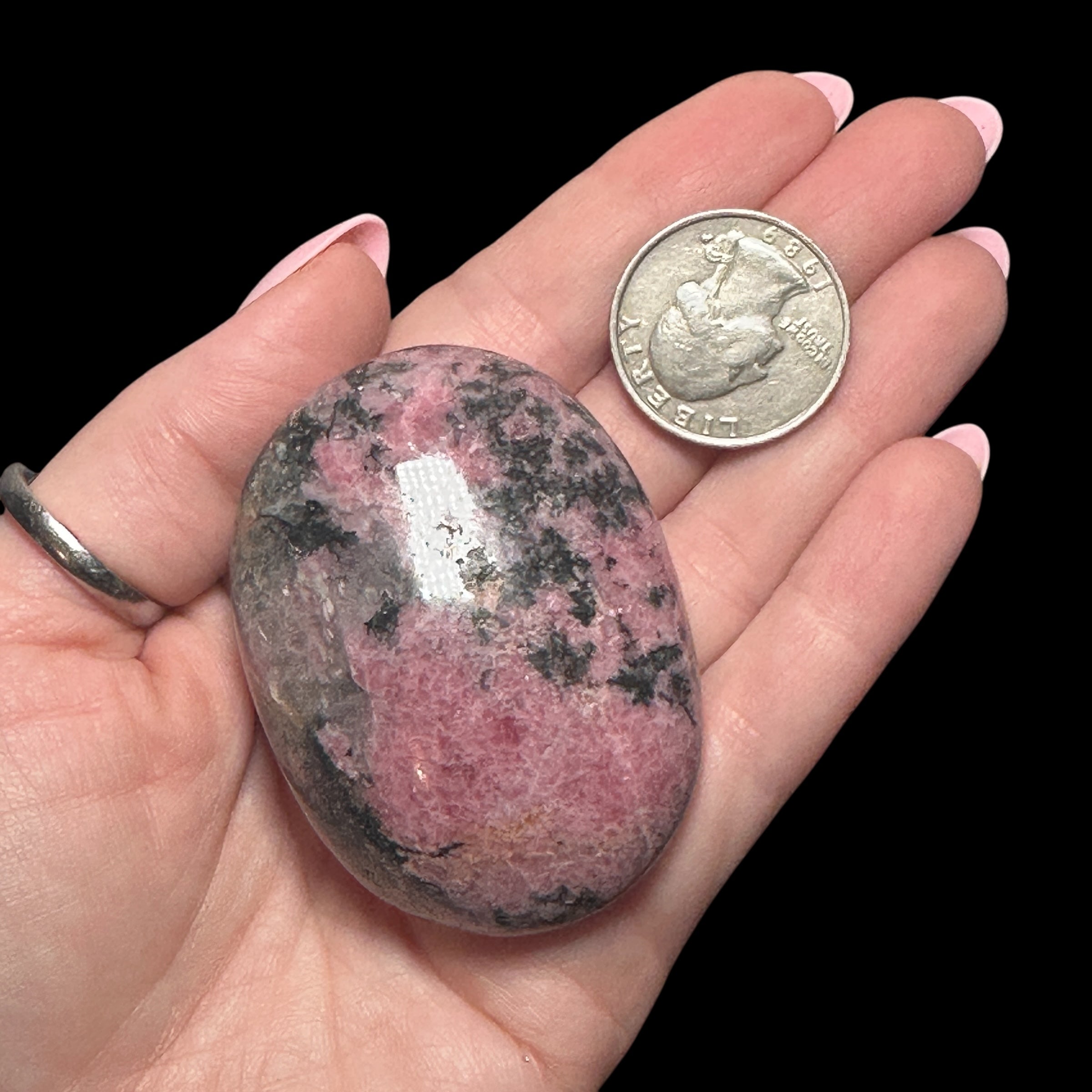 Rhodonite Palm Stone