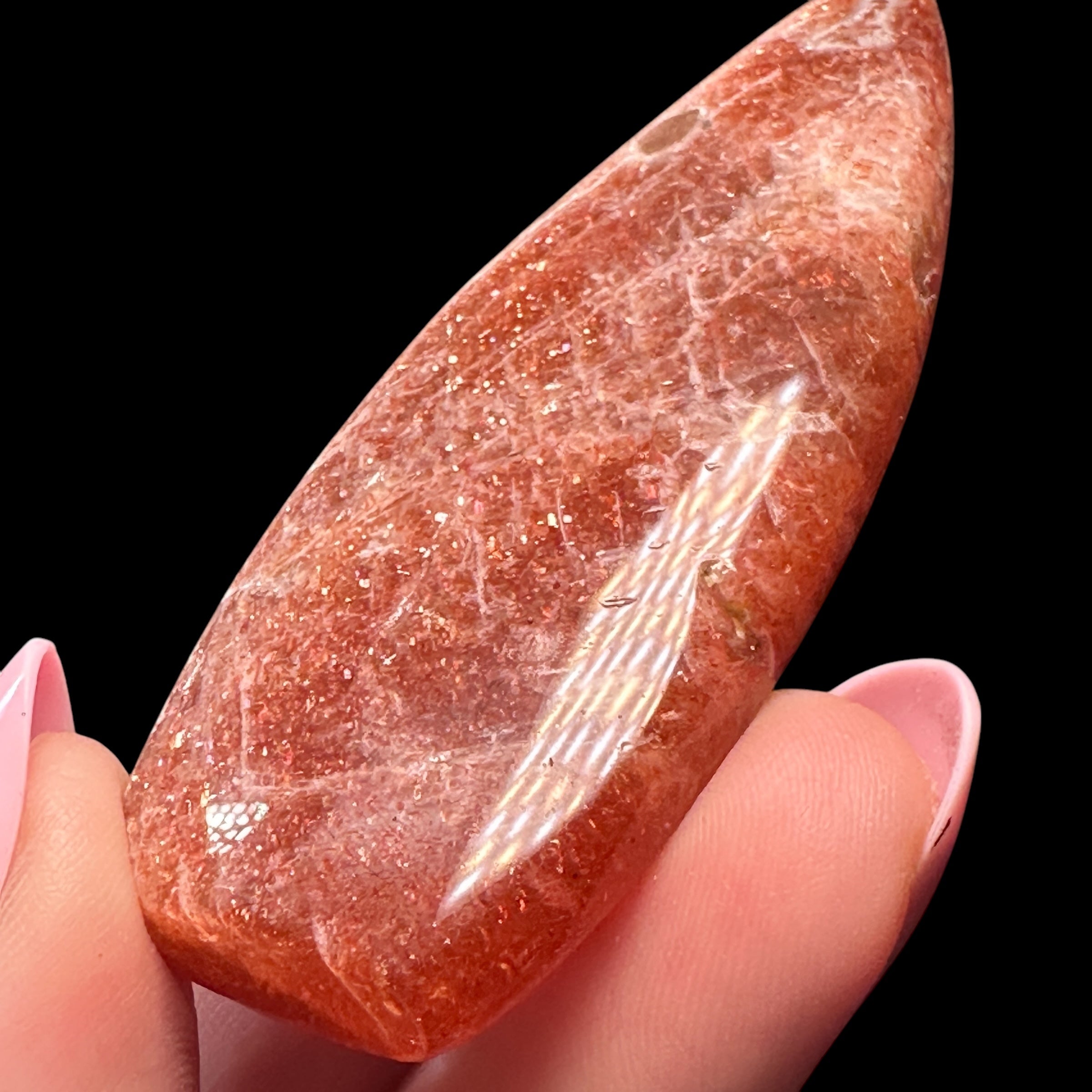 Sunstone with Moonstone Flame for Balance, Vitality, & Emotional Harmony