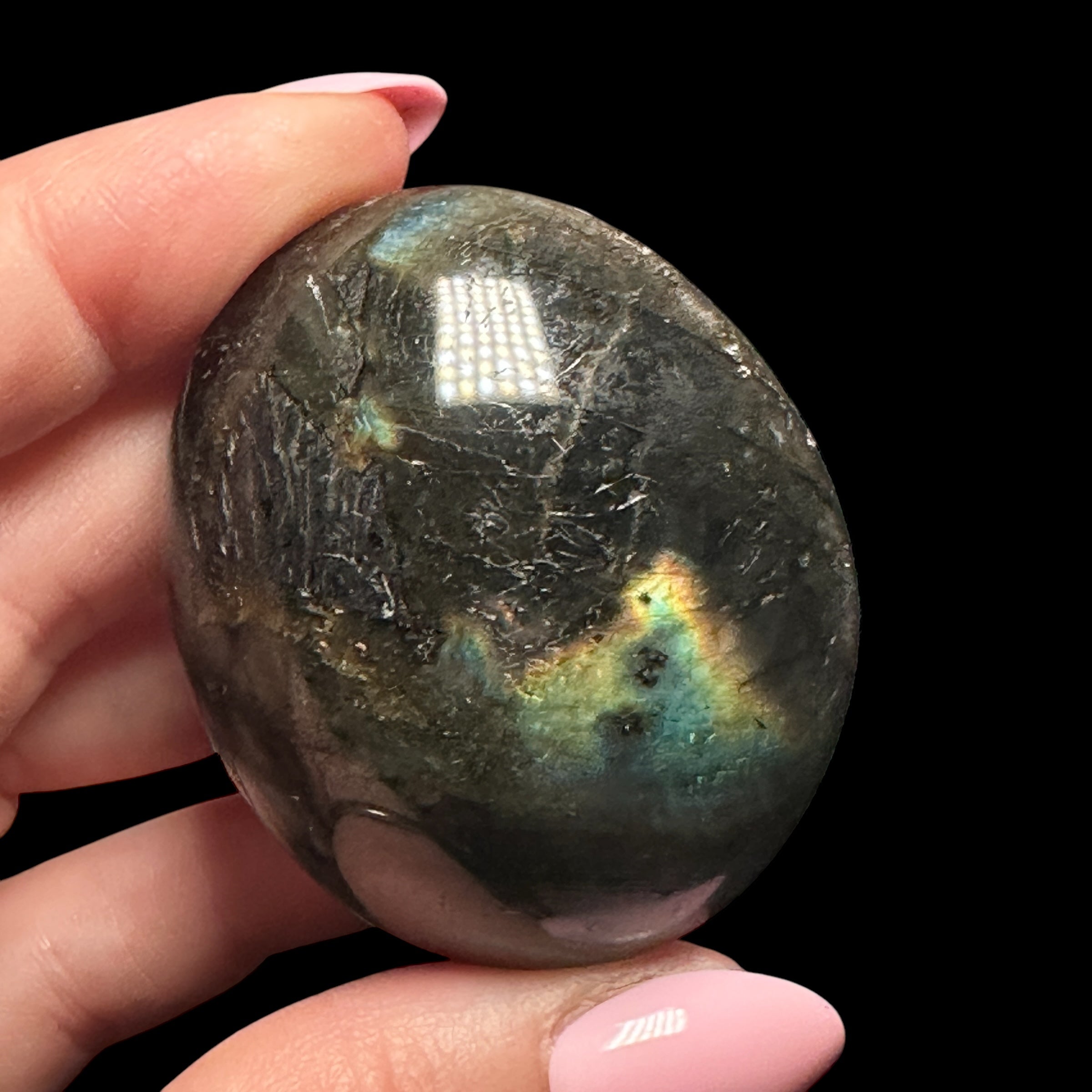 Labradorite Palm Stone for Intuition, Protection, & Transformation | Stock B