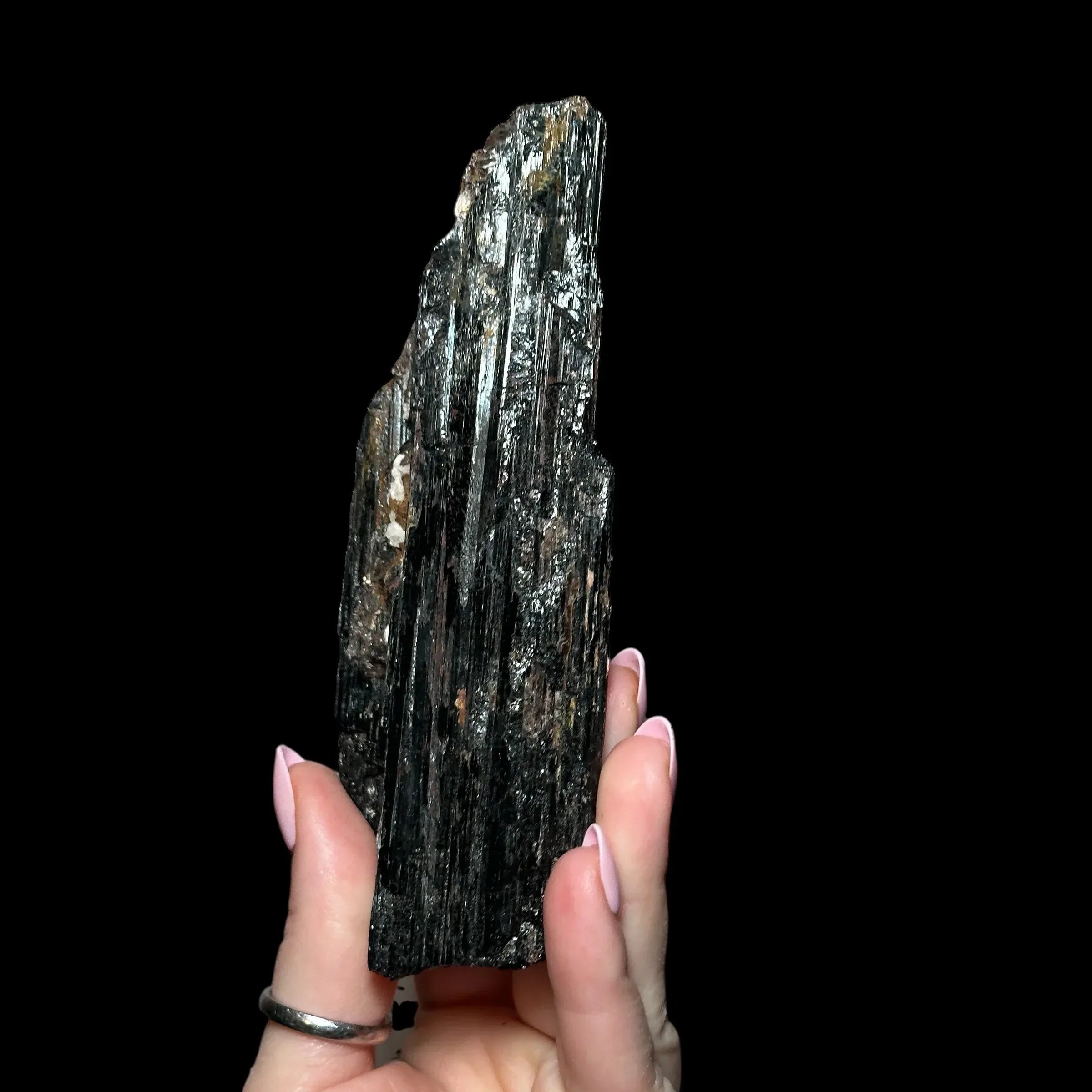 Black Tourmaline with Mica - Mooncat Crystals