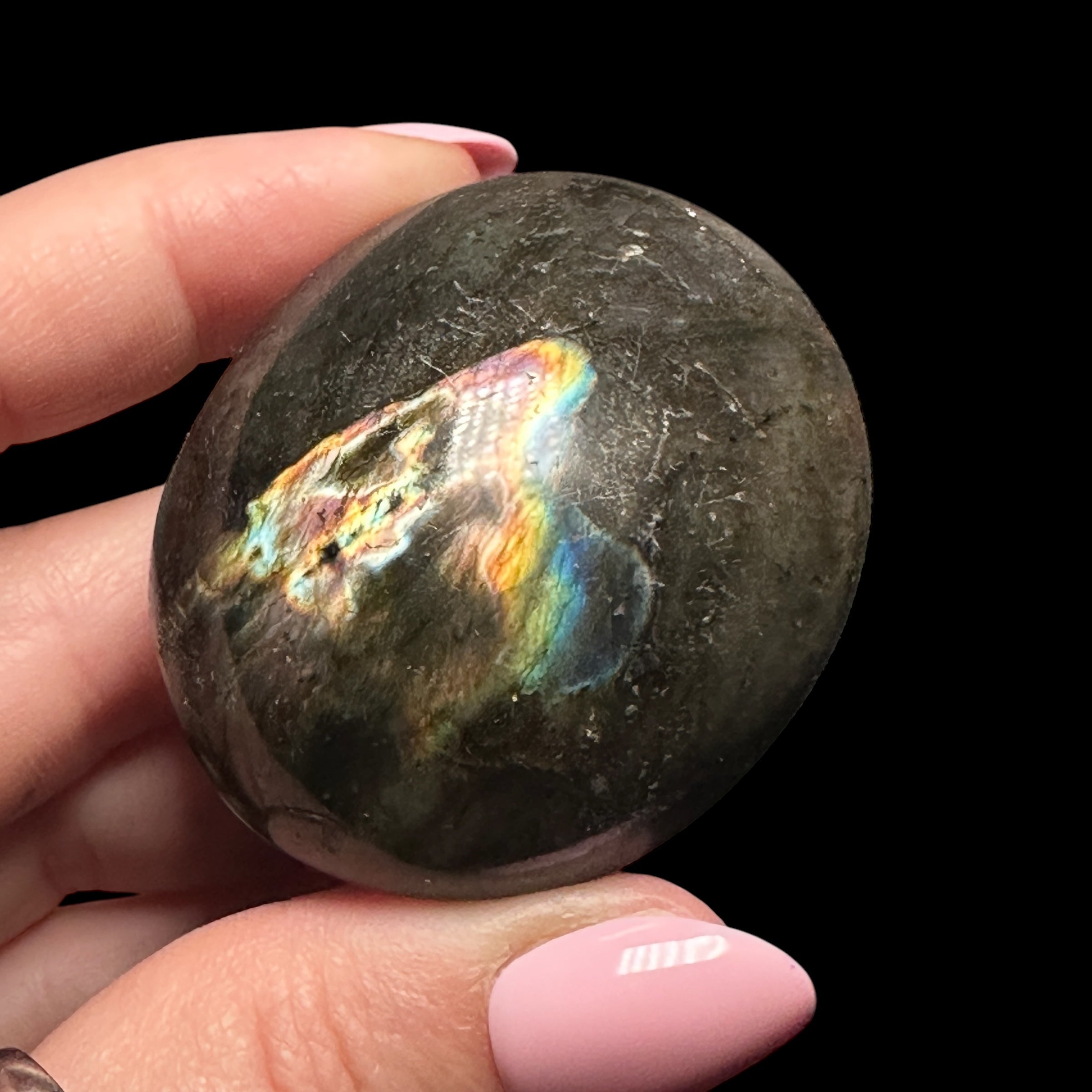 Labradorite Palm Stone for Intuition, Protection, & Transformation | Stock A