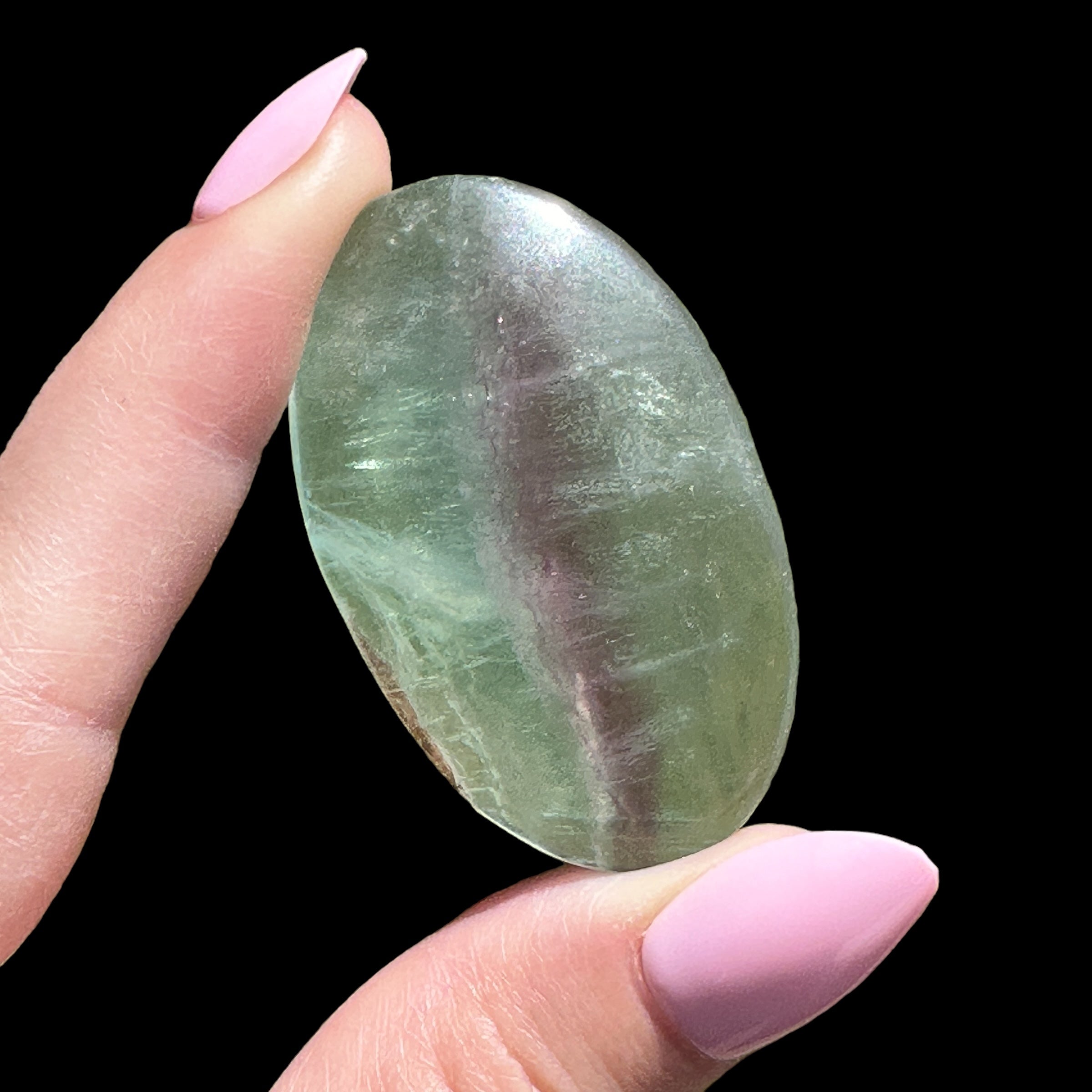 Candy Fluorite Palm Stone for Wisdom and Clear Thinking | Stock A Mooncat Crystals