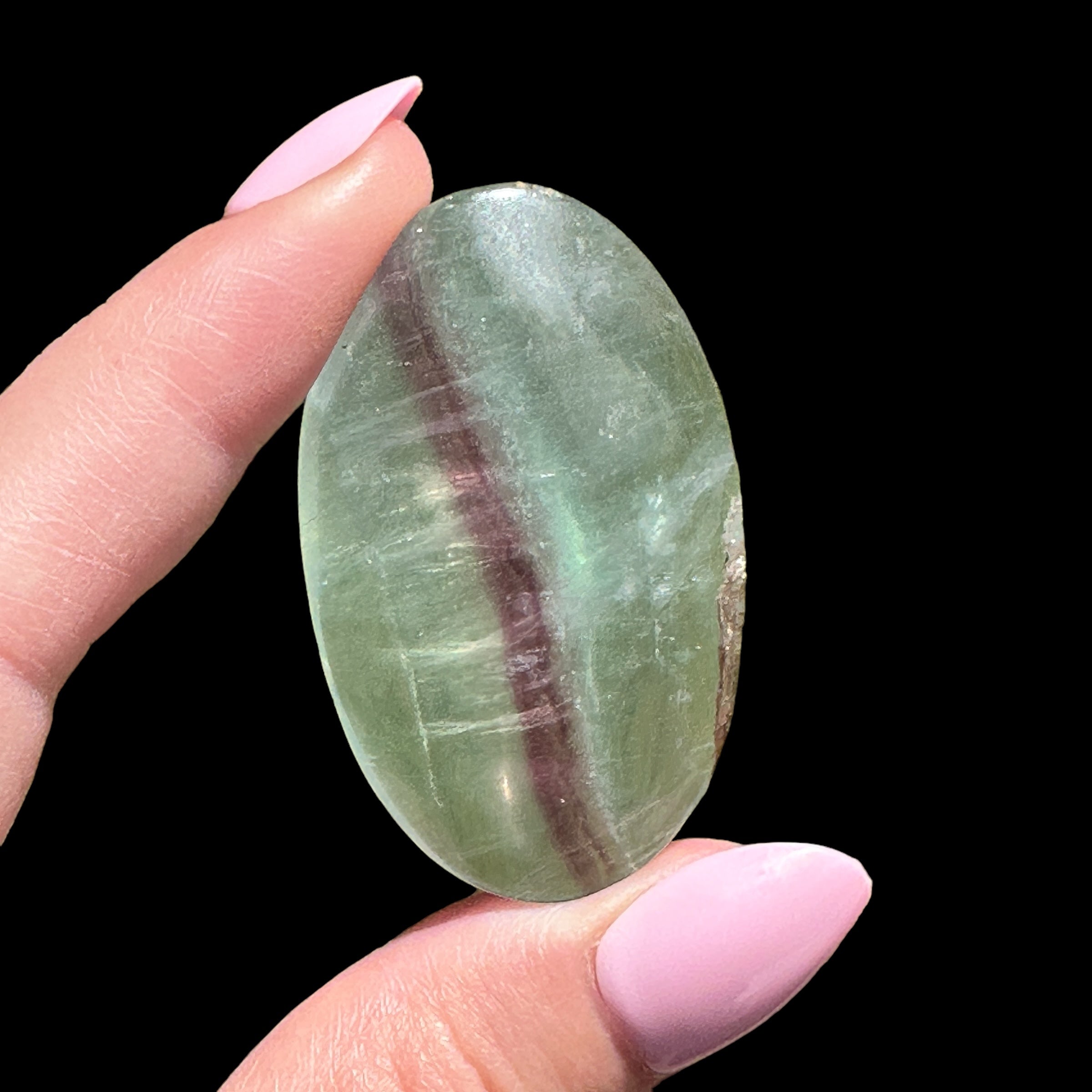 Candy Fluorite Palm Stone for Wisdom and Clear Thinking | Stock A Mooncat Crystals