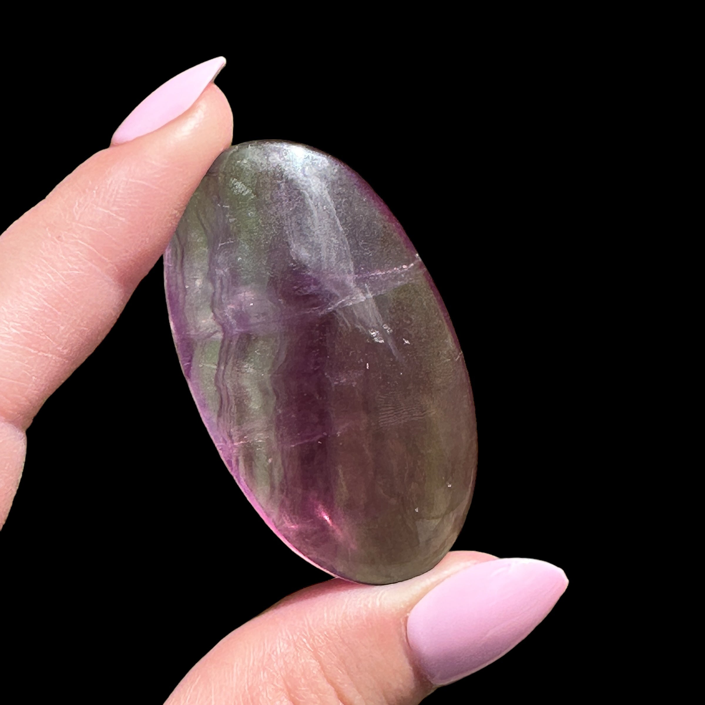 Candy Fluorite Palm Stone for Wisdom and Clear Thinking | Stock B Mooncat Crystals