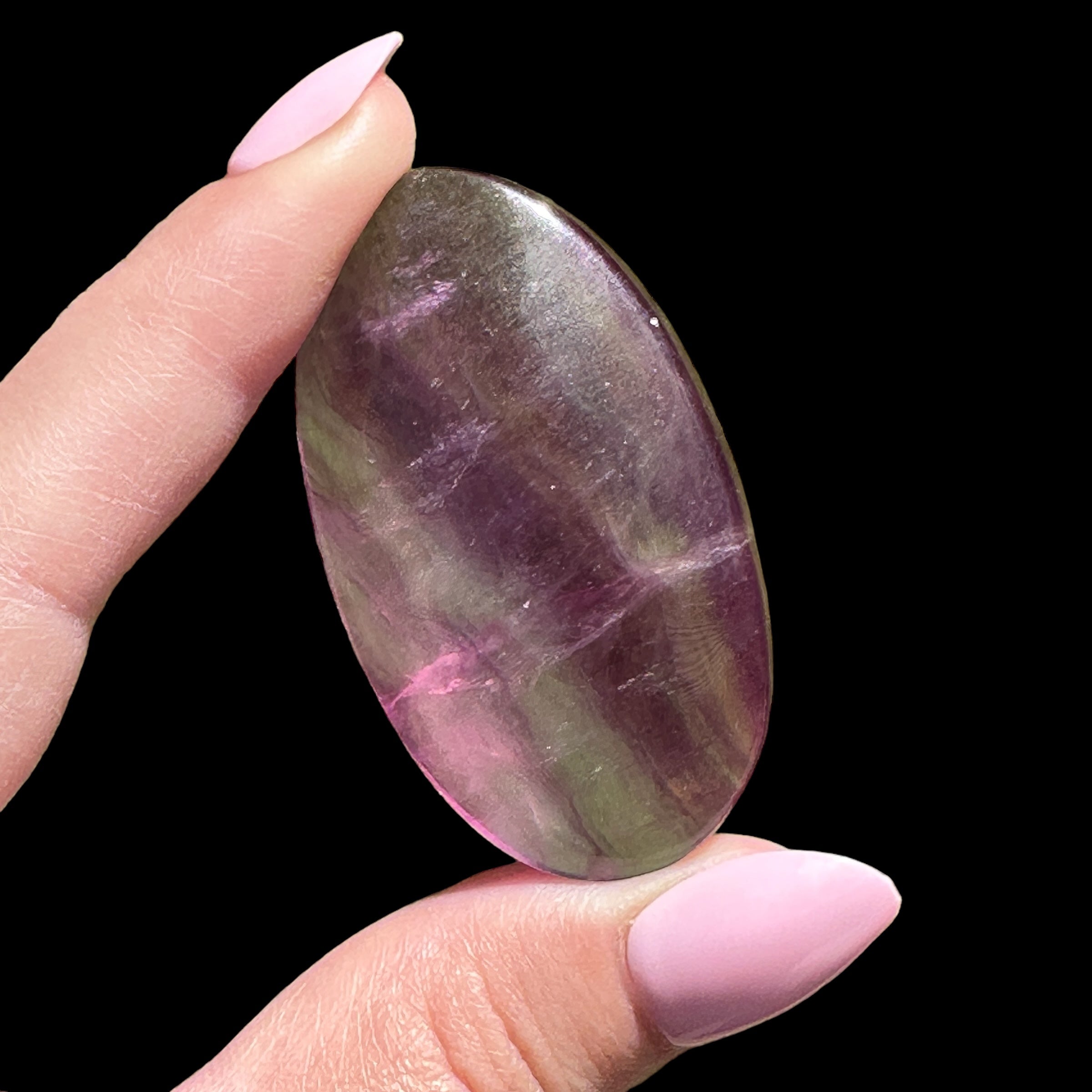 Candy Fluorite Palm Stone for Wisdom and Clear Thinking | Stock B Mooncat Crystals