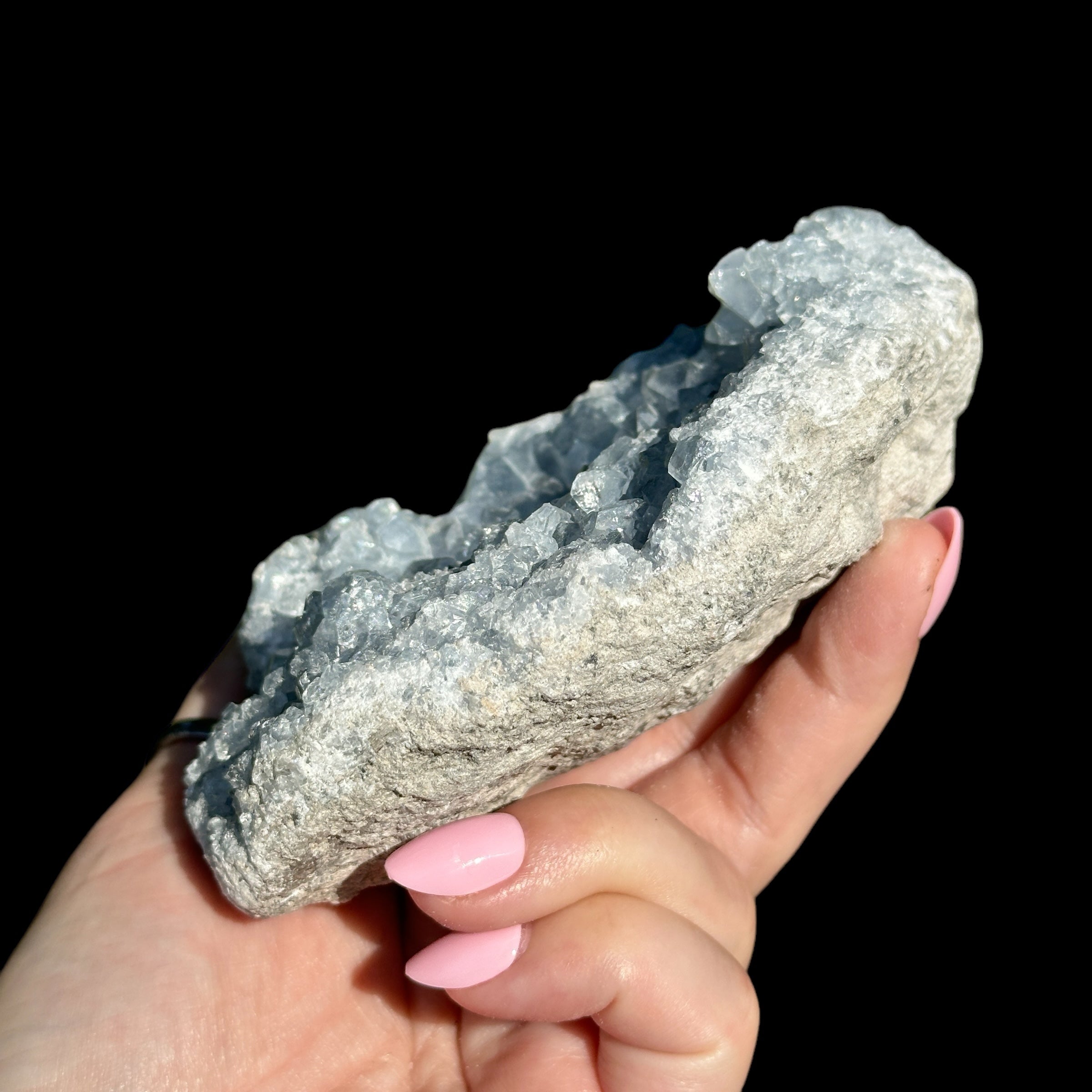 Celestite Geode for Peace and Clarity Mooncat Crystals