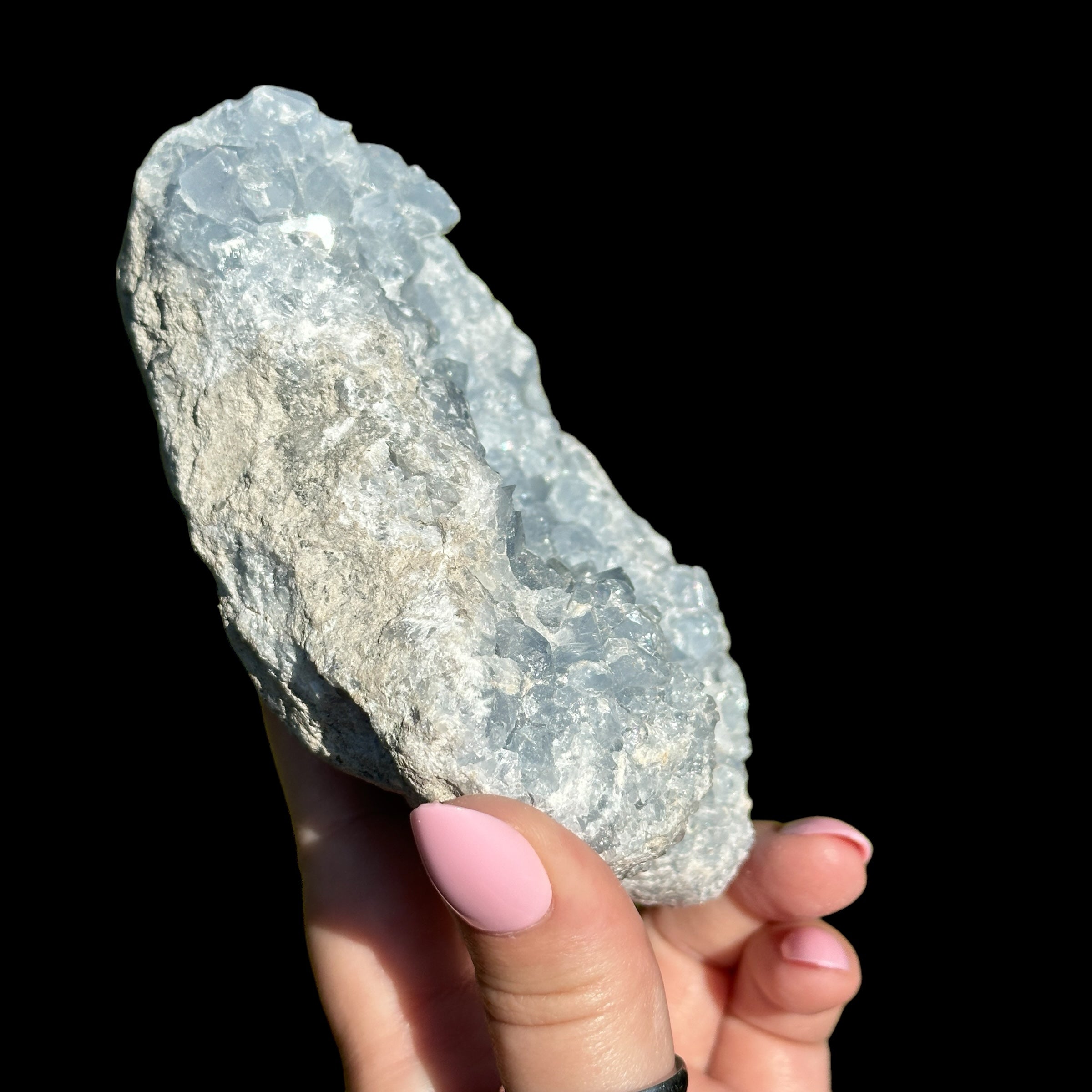 Celestite Geode for Peace and Clarity Mooncat Crystals