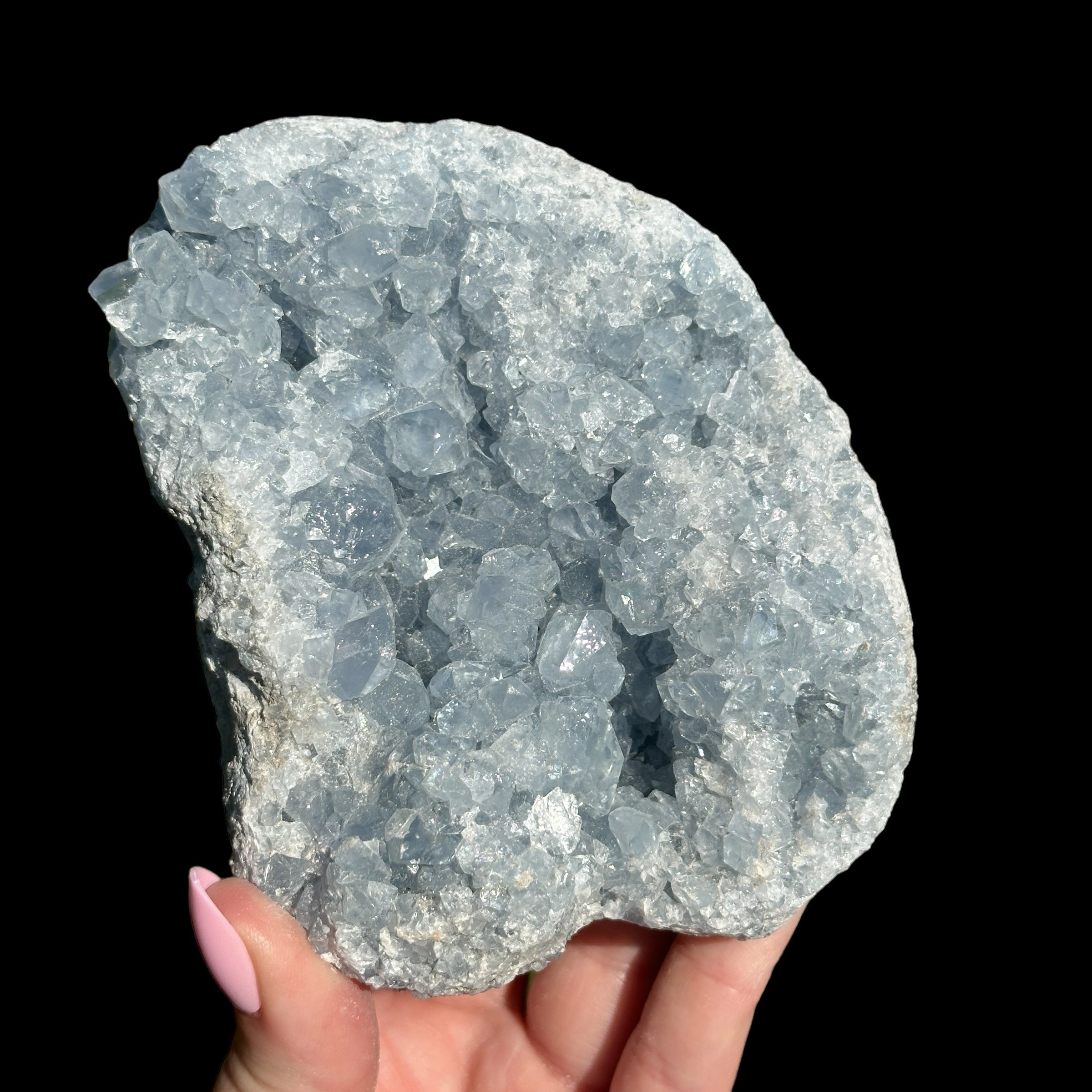 Celestite Geode for Peace and Clarity Mooncat Crystals