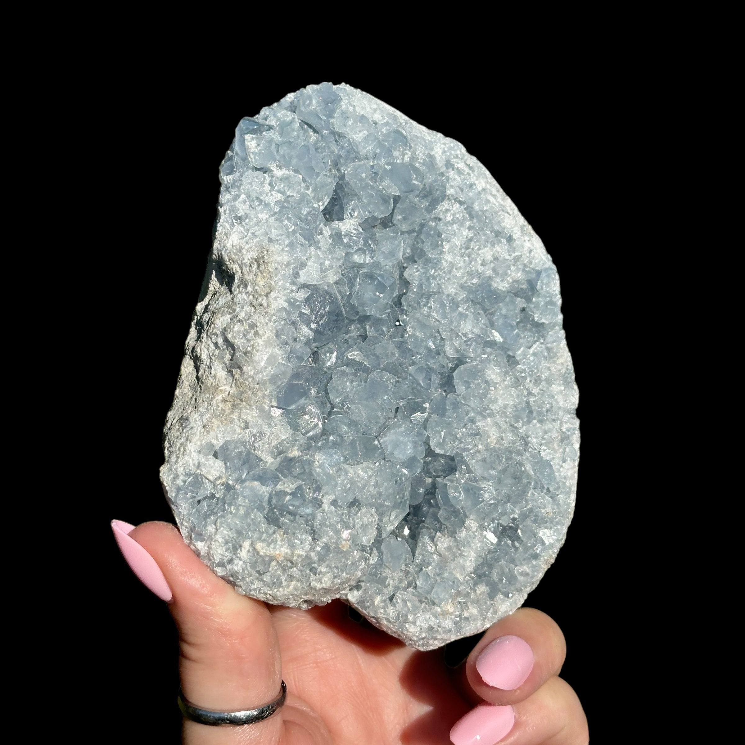 Celestite Geode for Peace and Clarity Mooncat Crystals