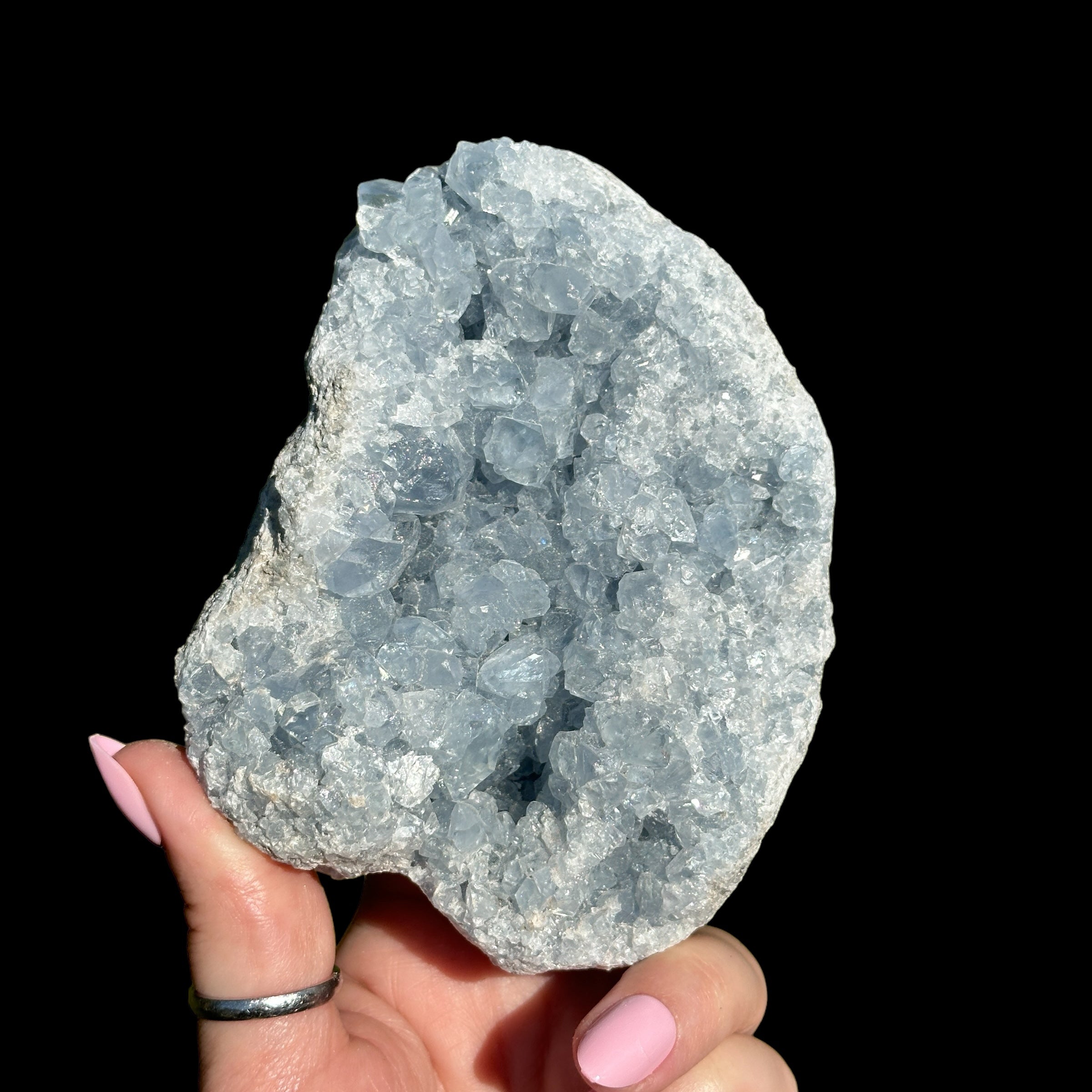 Celestite Geode for Peace and Clarity Mooncat Crystals