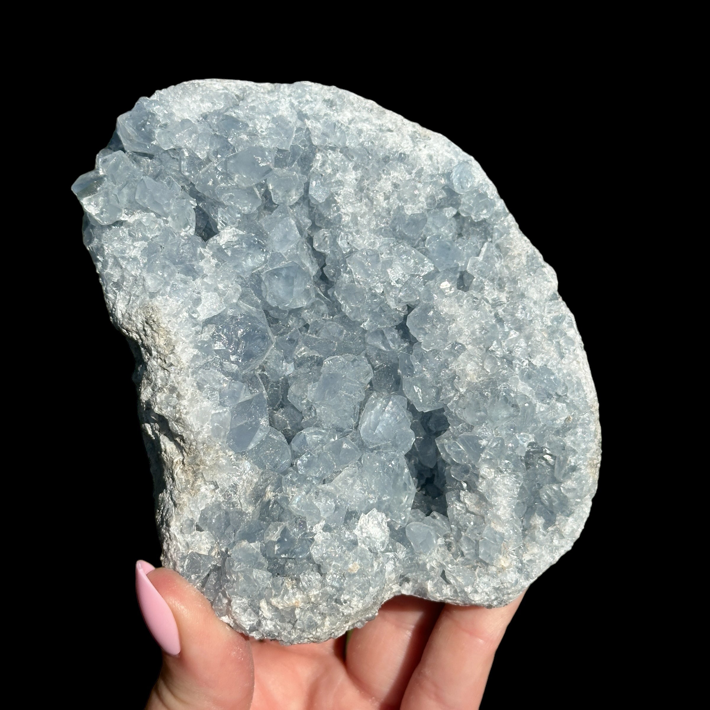 Celestite Geode for Peace and Clarity Mooncat Crystals