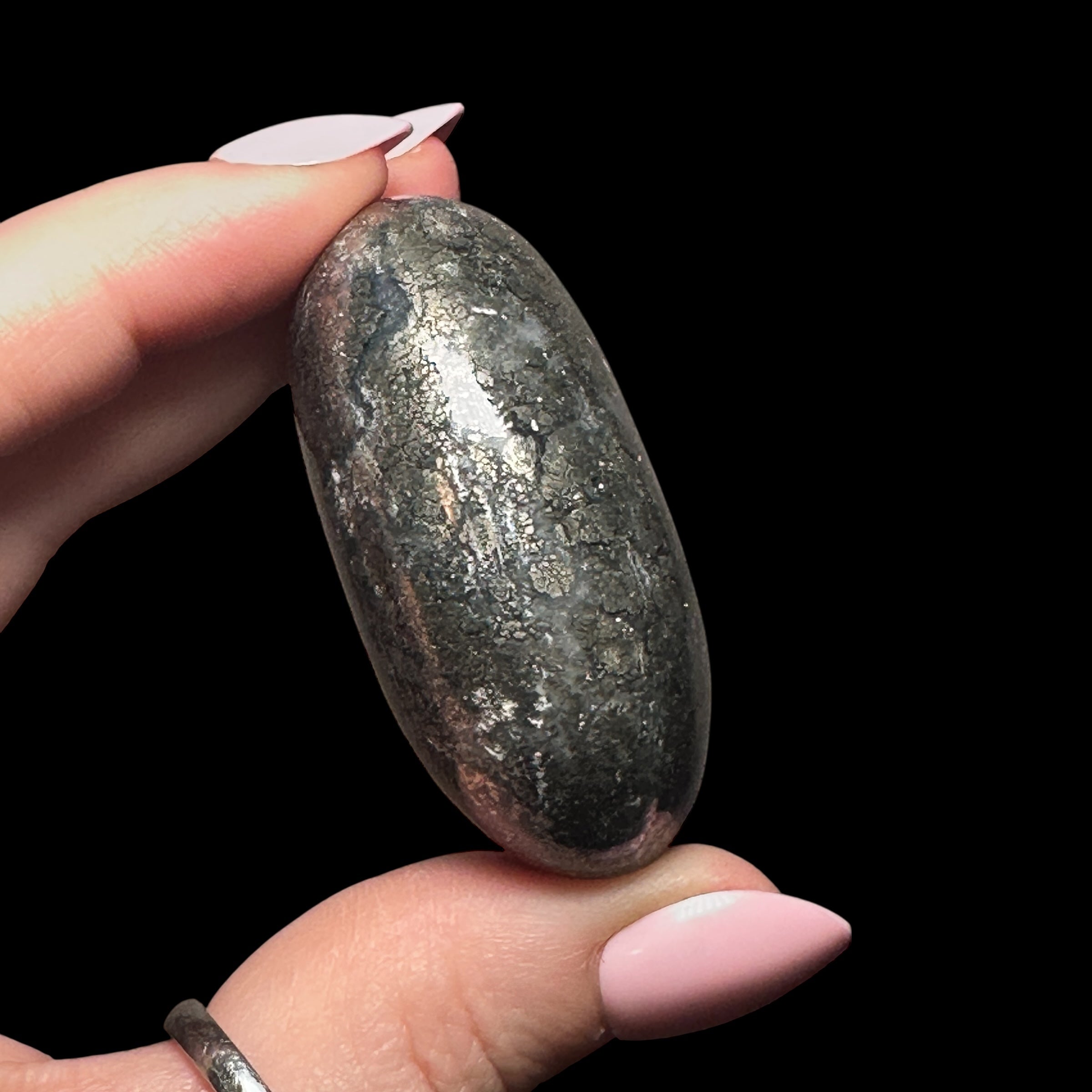 Pyrite Flower Agate Palm Stone