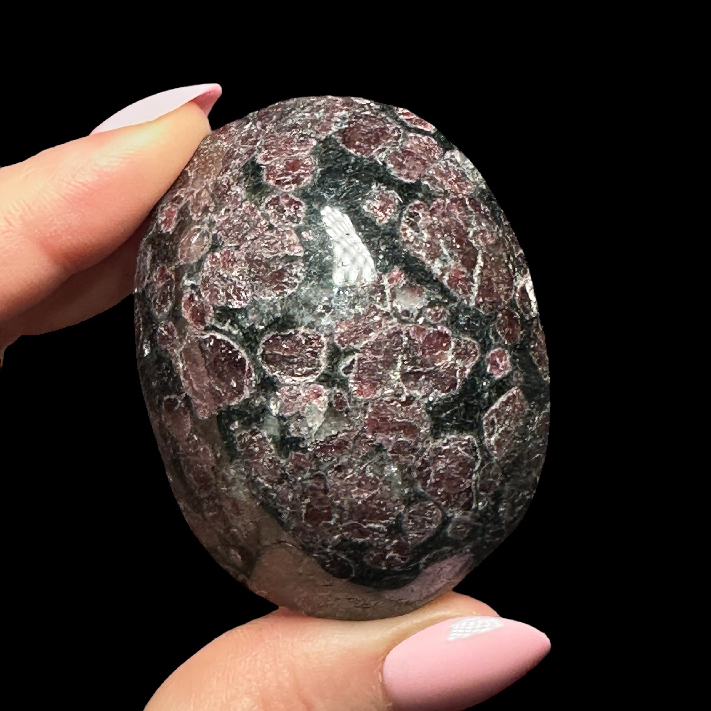 Garnet in Arfvedsonite Palm Stone