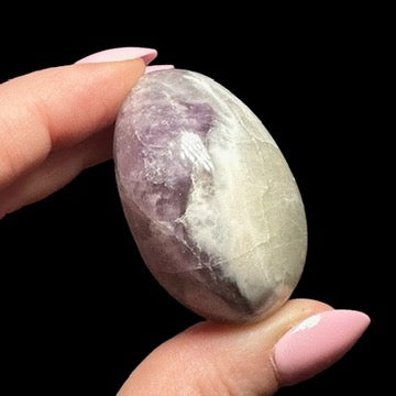 Amethyst & Smoky Quartz Palm Stone | Stock A