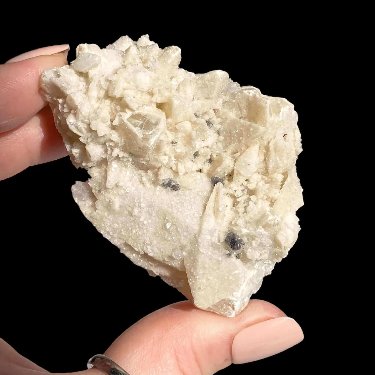 Druzy Pink Danburite with Calcite for Spiritual Connection and Emotional Healing | Stock DD Mooncat Crystals