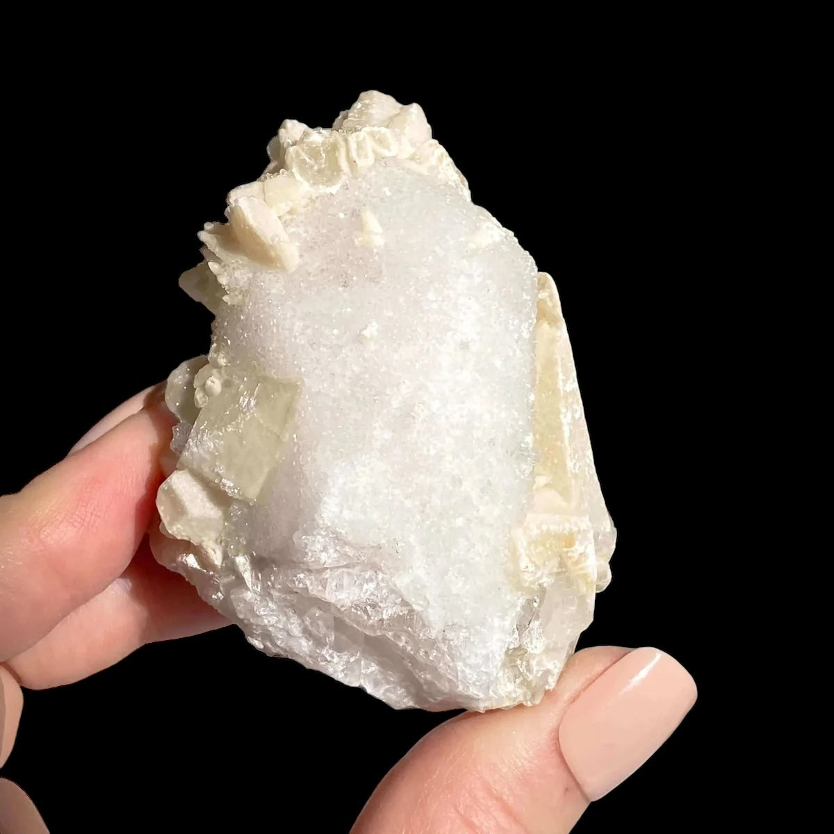 Druzy Pink Danburite with Calcite for Spiritual Connection and Emotional Healing | Stock DD Mooncat Crystals