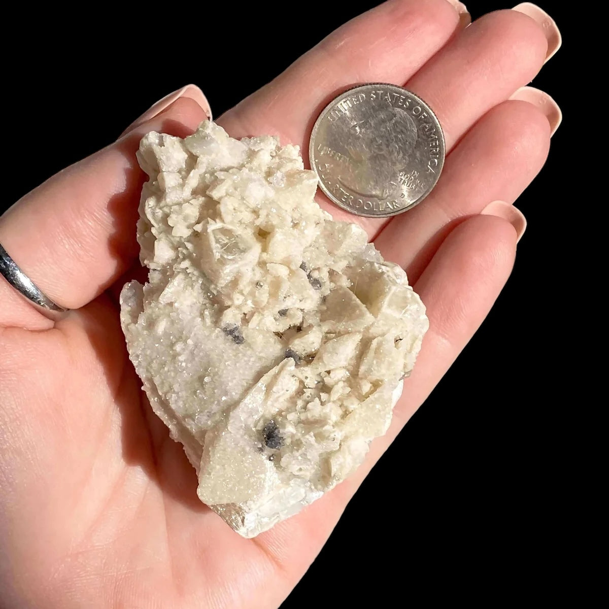 Druzy Pink Danburite with Calcite for Spiritual Connection and Emotional Healing | Stock DD Mooncat Crystals