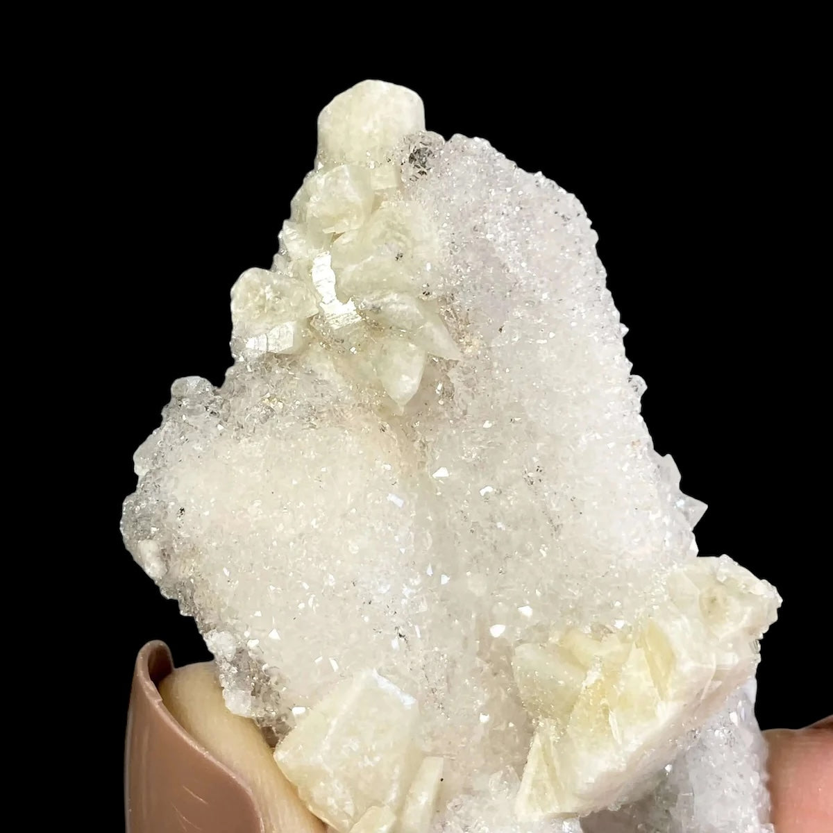 Druzy Pink Danburite with Calcite for Spiritual Connection and Emotional Healing | Stock E Mooncat Crystals