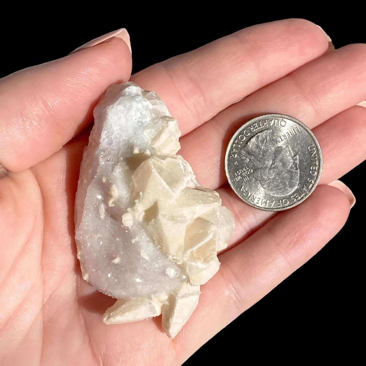 Druzy Pink Danburite with Calcite for Spiritual Connection and Emotional Healing | Stock FF Mooncat Crystals