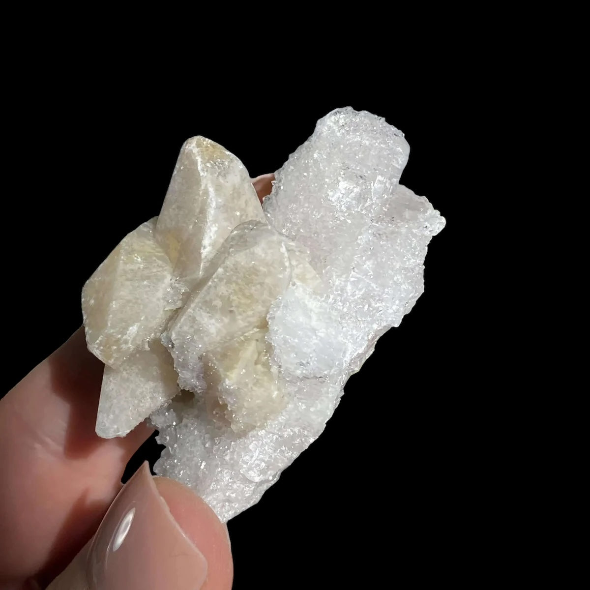 Druzy Pink Danburite with Calcite for Spiritual Connection and Emotional Healing | Stock PP Mooncat Crystals