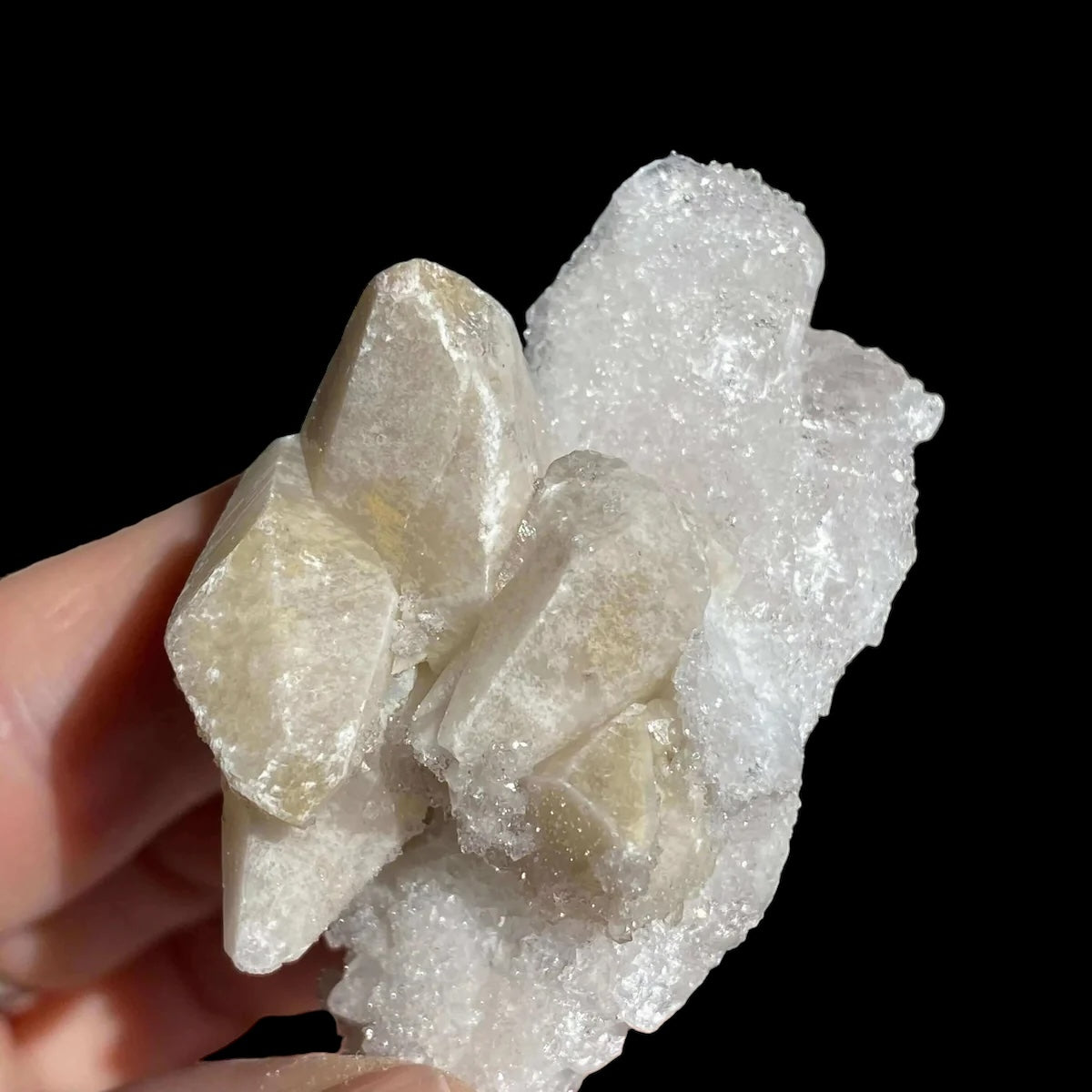 Druzy Pink Danburite with Calcite for Spiritual Connection and Emotional Healing | Stock PP Mooncat Crystals