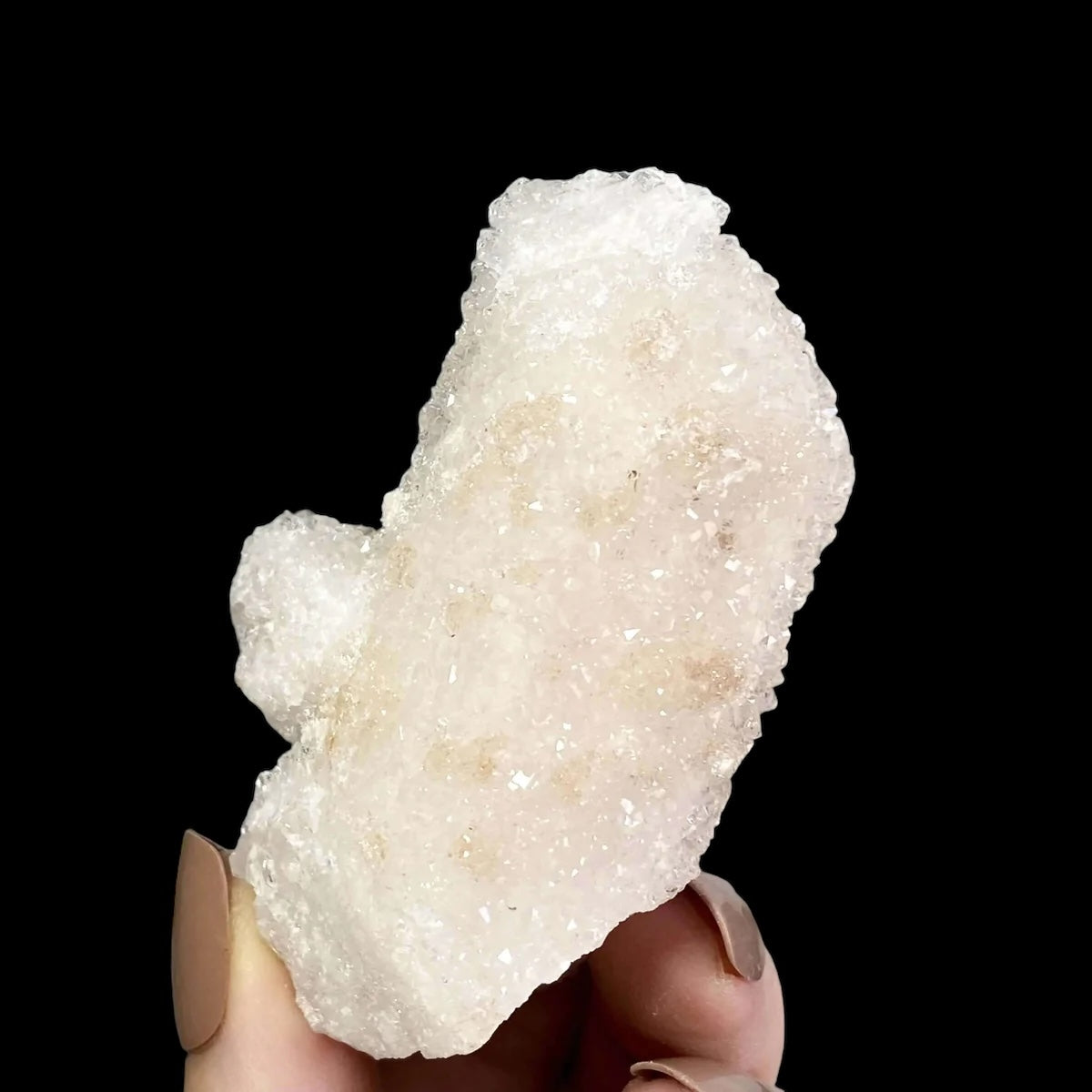 Druzy Quartz-Covered Pink Danburite for Spiritual Connection and Emotional Healing | Stock C Mooncat Crystals