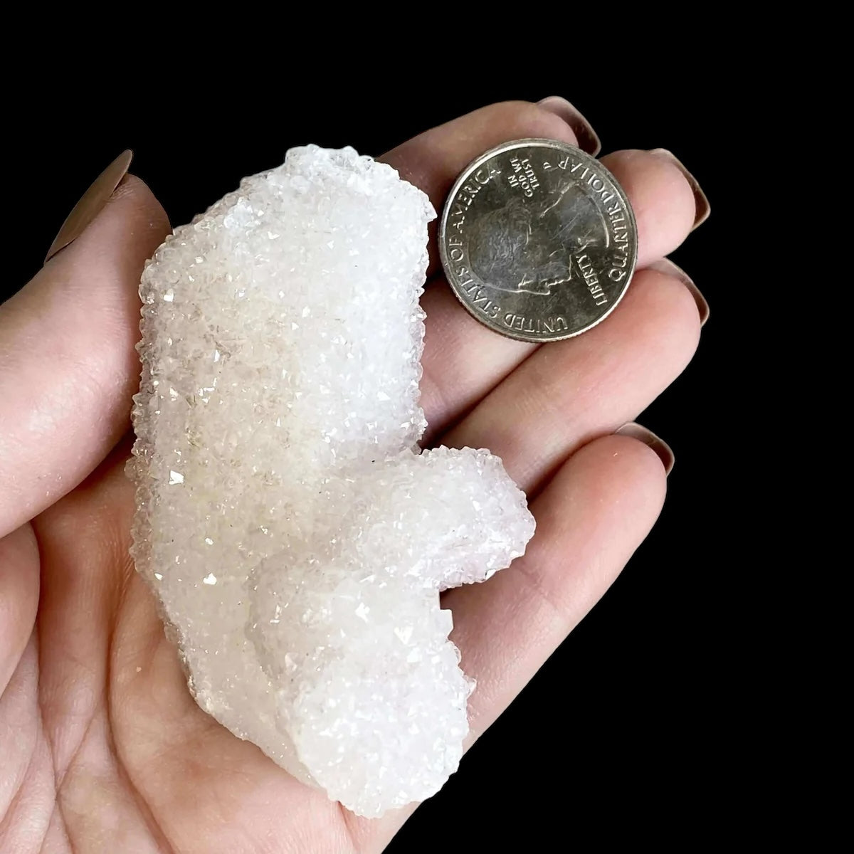 Druzy Quartz-Covered Pink Danburite for Spiritual Connection and Emotional Healing | Stock C Mooncat Crystals