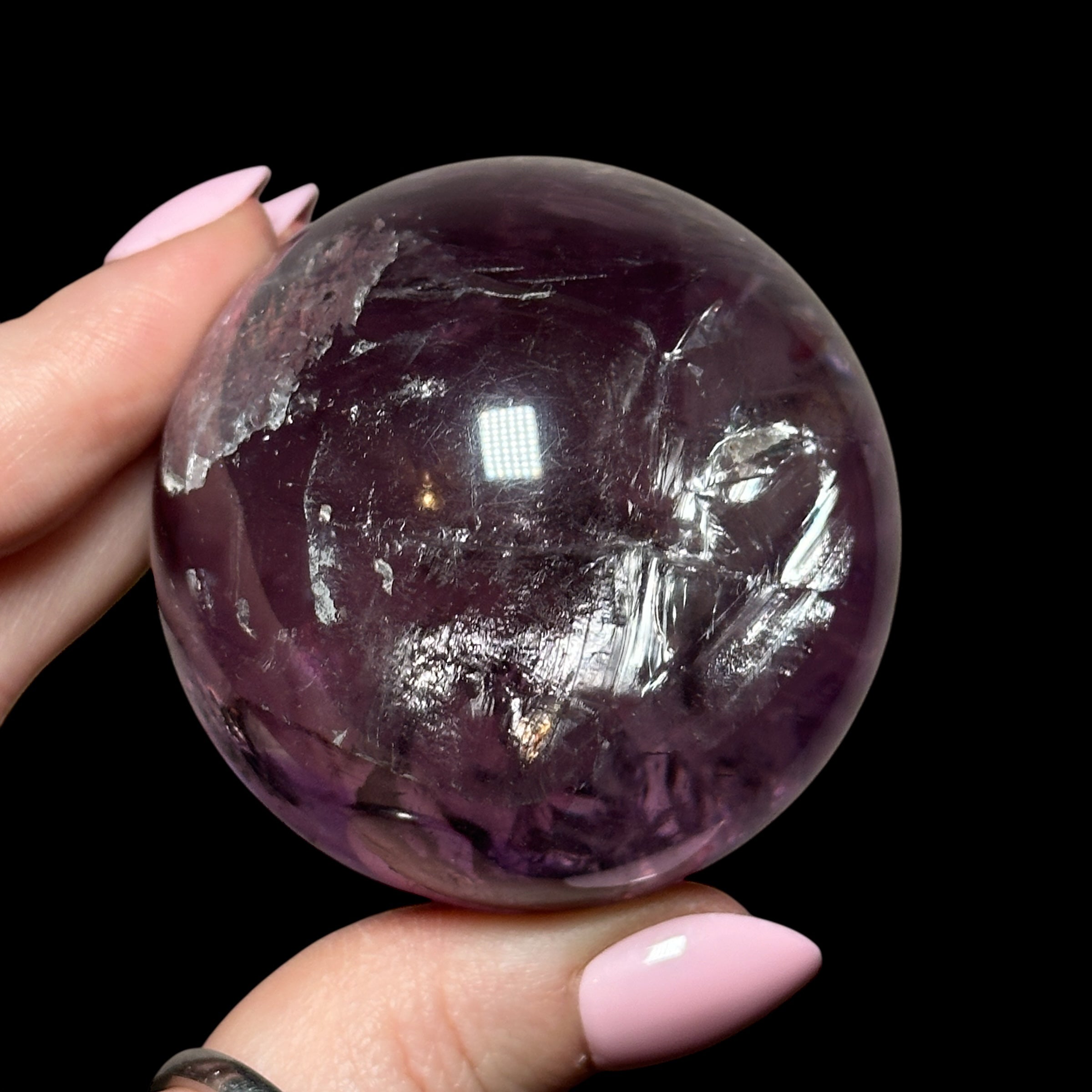 Phantom Amethyst Sphere with Lepidochrosite