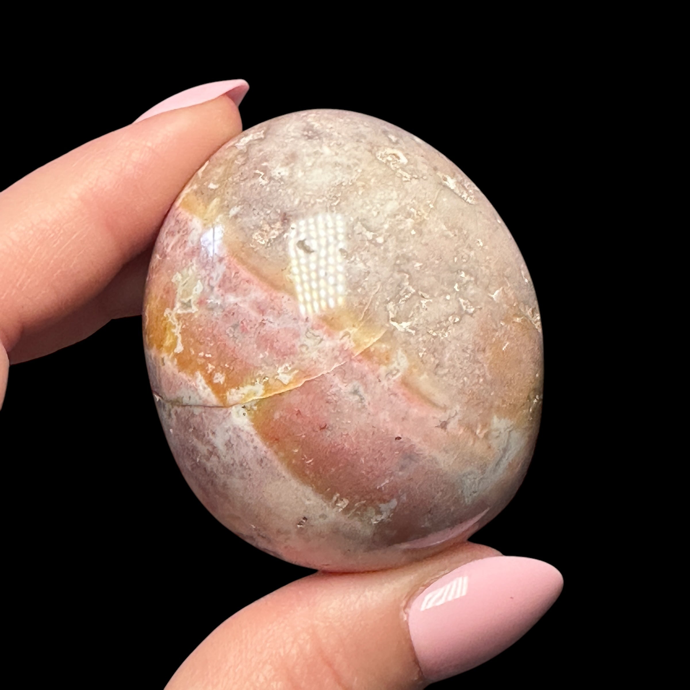 Ocean Jasper Palm Stone for Joy & Emotional Healing